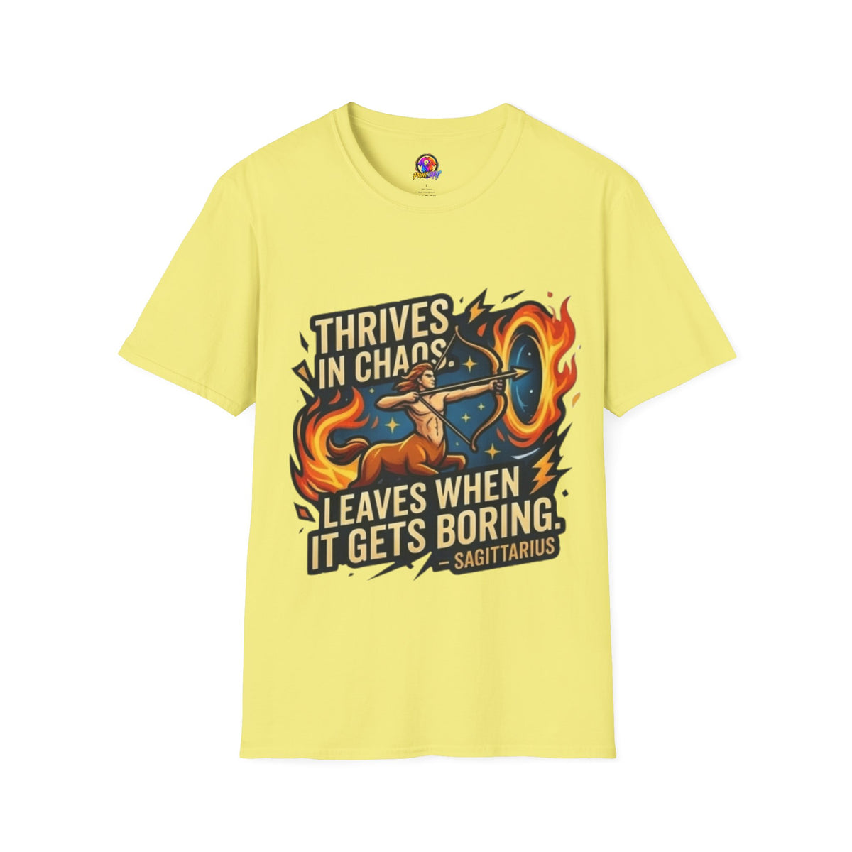 Sagittarius Archer T‑Shirt — "Thrives in Chaos" Zodiac Fire Sign Tee