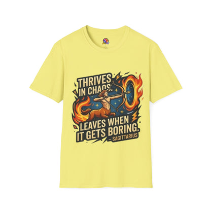 Sagittarius Archer T‑Shirt — "Thrives in Chaos" Zodiac Fire Sign Tee