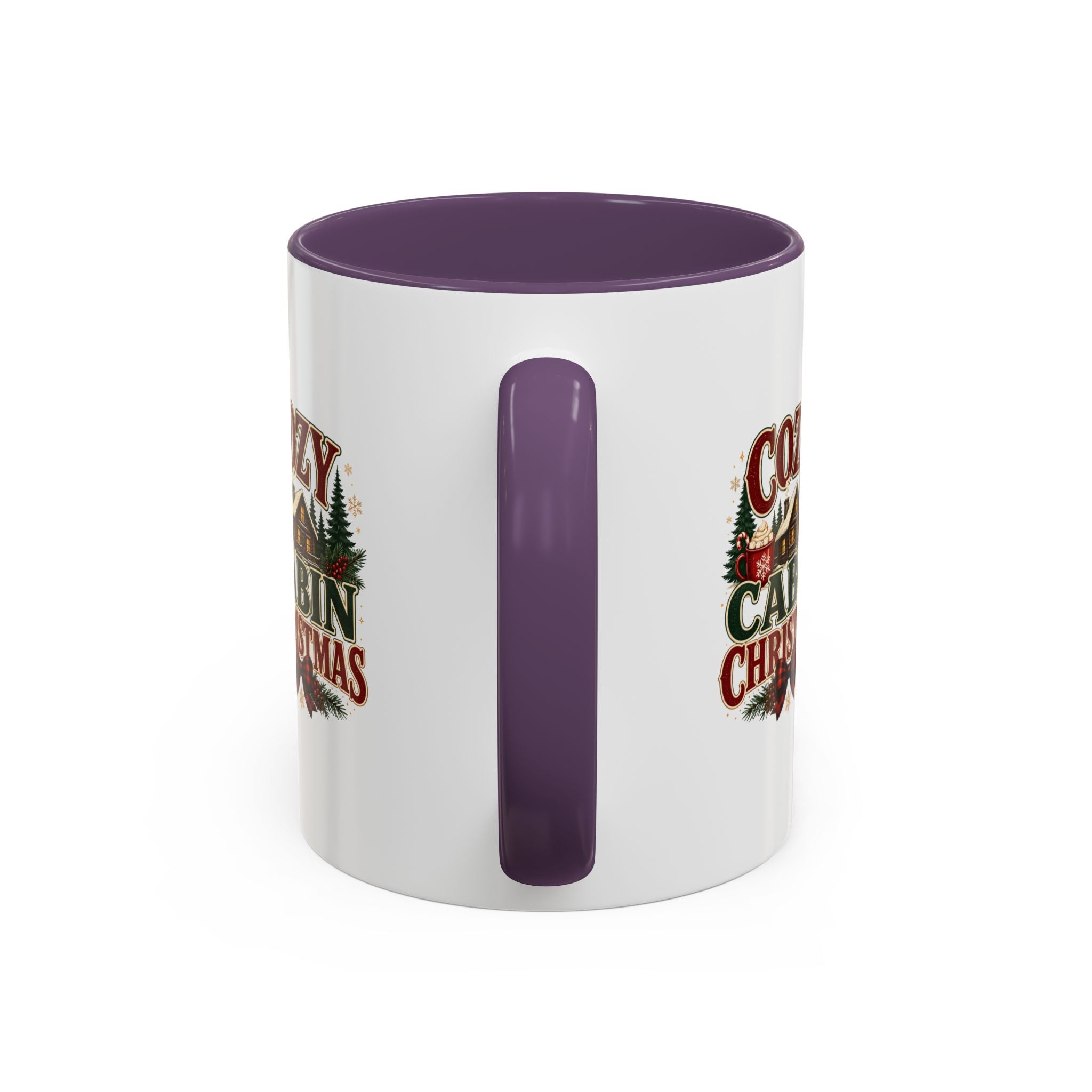 Cozy Cabin Christmas Accent Coffee Mug – Holiday Cabin Coffee Cup