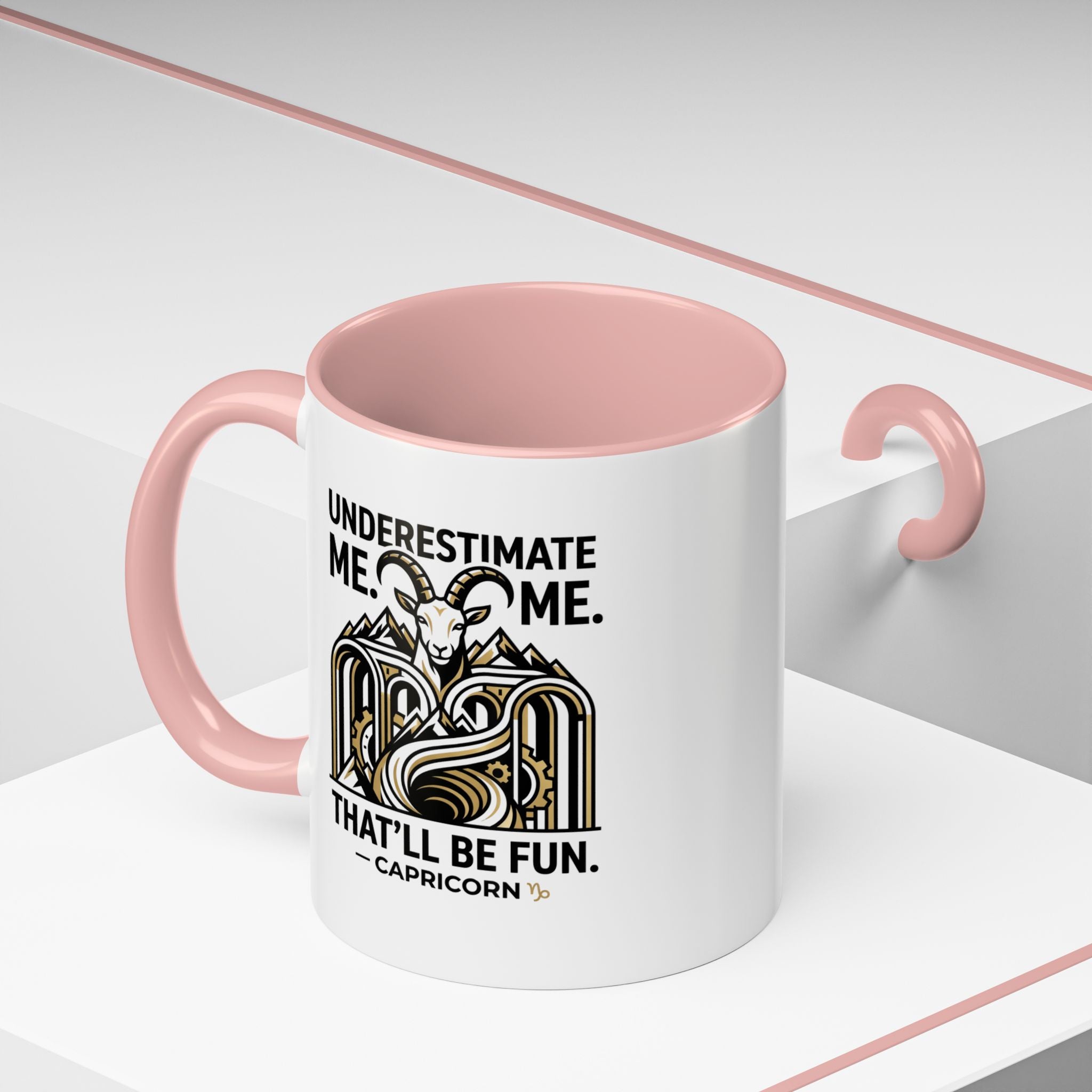 Capricorn Coffee Mug — "Underestimate Me. That'll Be Fun." Zodiac Accent Mug (11/15oz)