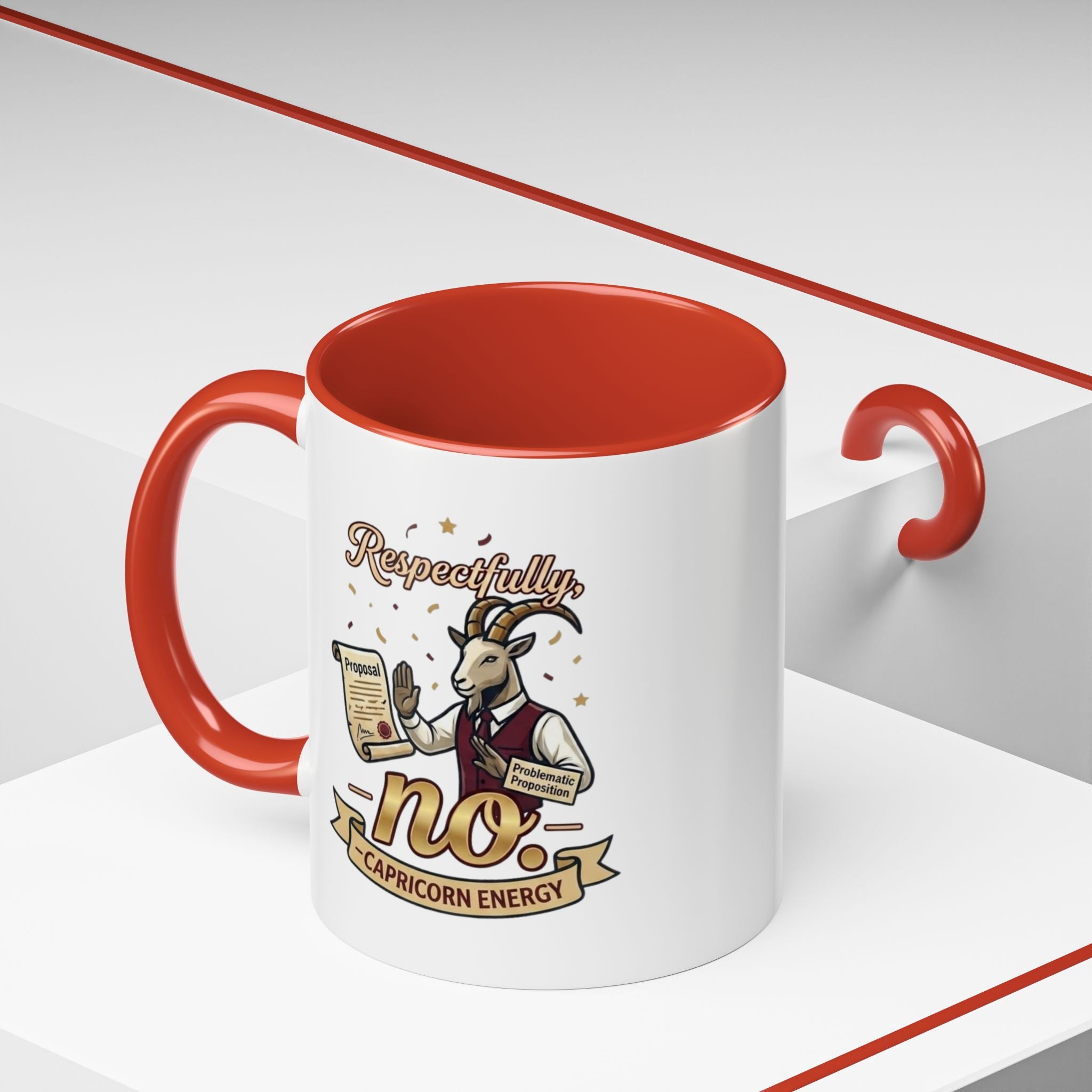 Respectfully No Capricorn Energy Coffee Mug — Zodiac Goat Astrology Gift (11/15oz)