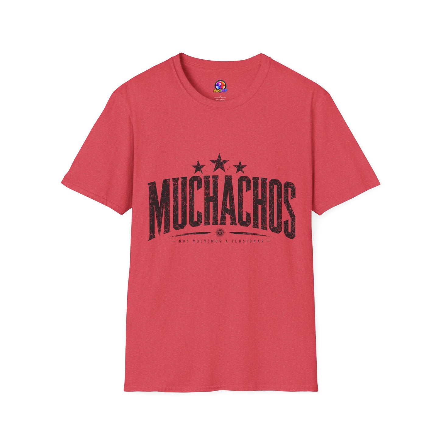 Muchachos Graphic T‑Shirt — Vintage Distressed Crew Tee - Argentina Song, slogan, favorite chant