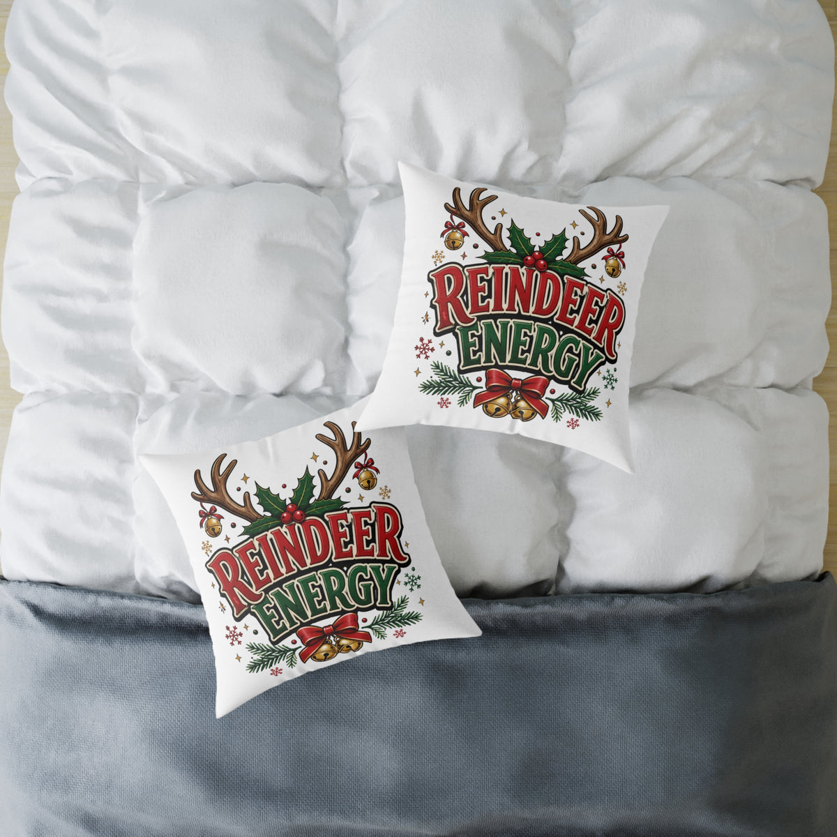 Reindeer Energy Christmas Throw Pillow