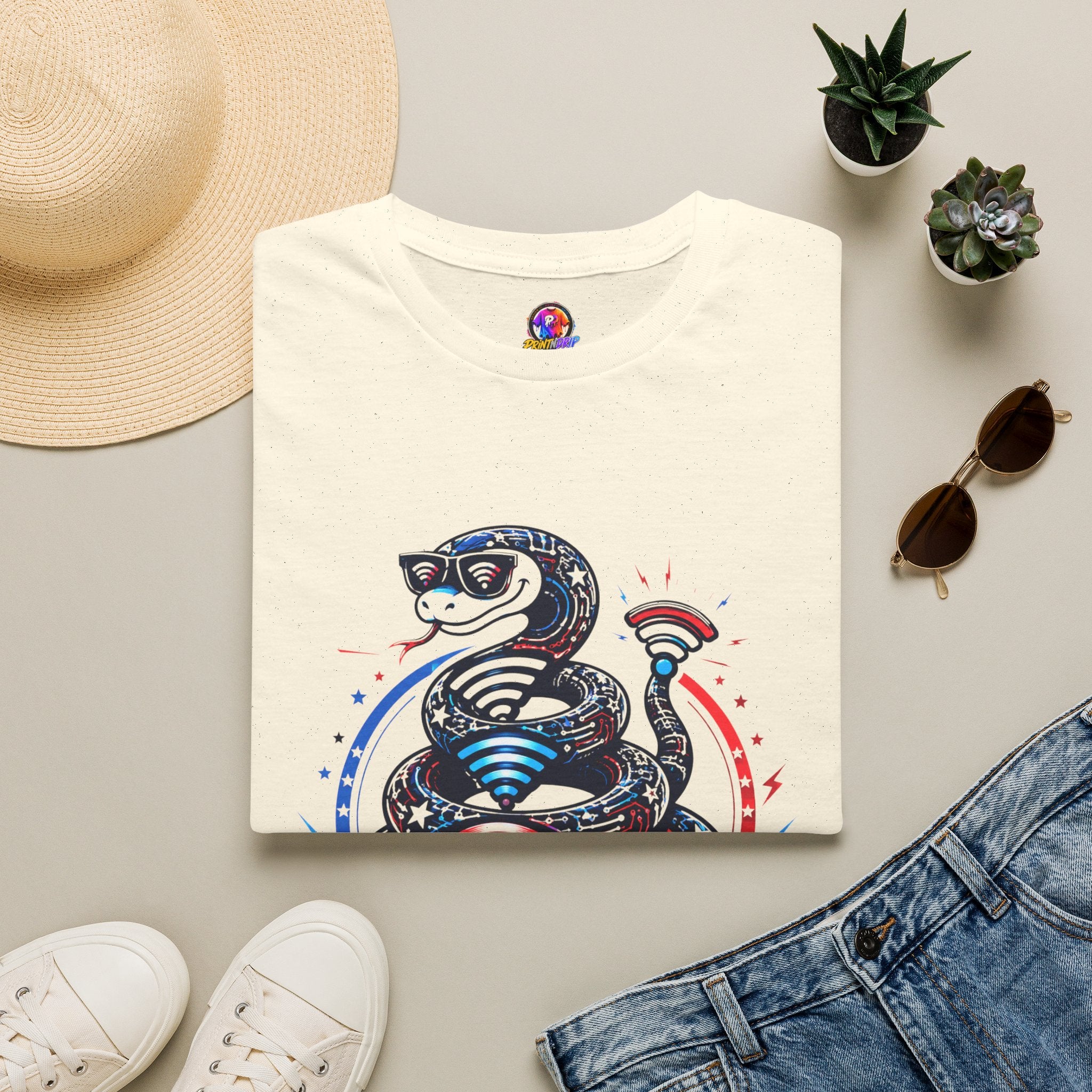 Don’t Tread on My WiFi T-Shirt — Patriotic Gadsden Snake WiFi Tee