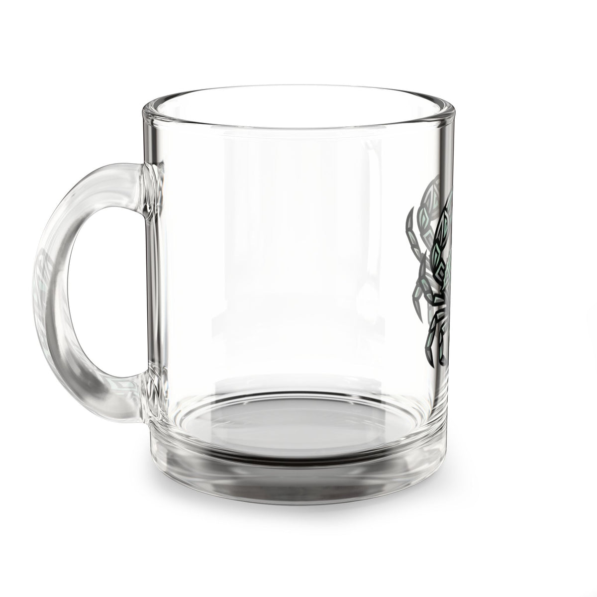 Cancer 10oz Glass Mug — Geometric Crab Design | Coastal Nautical Coffee Cup