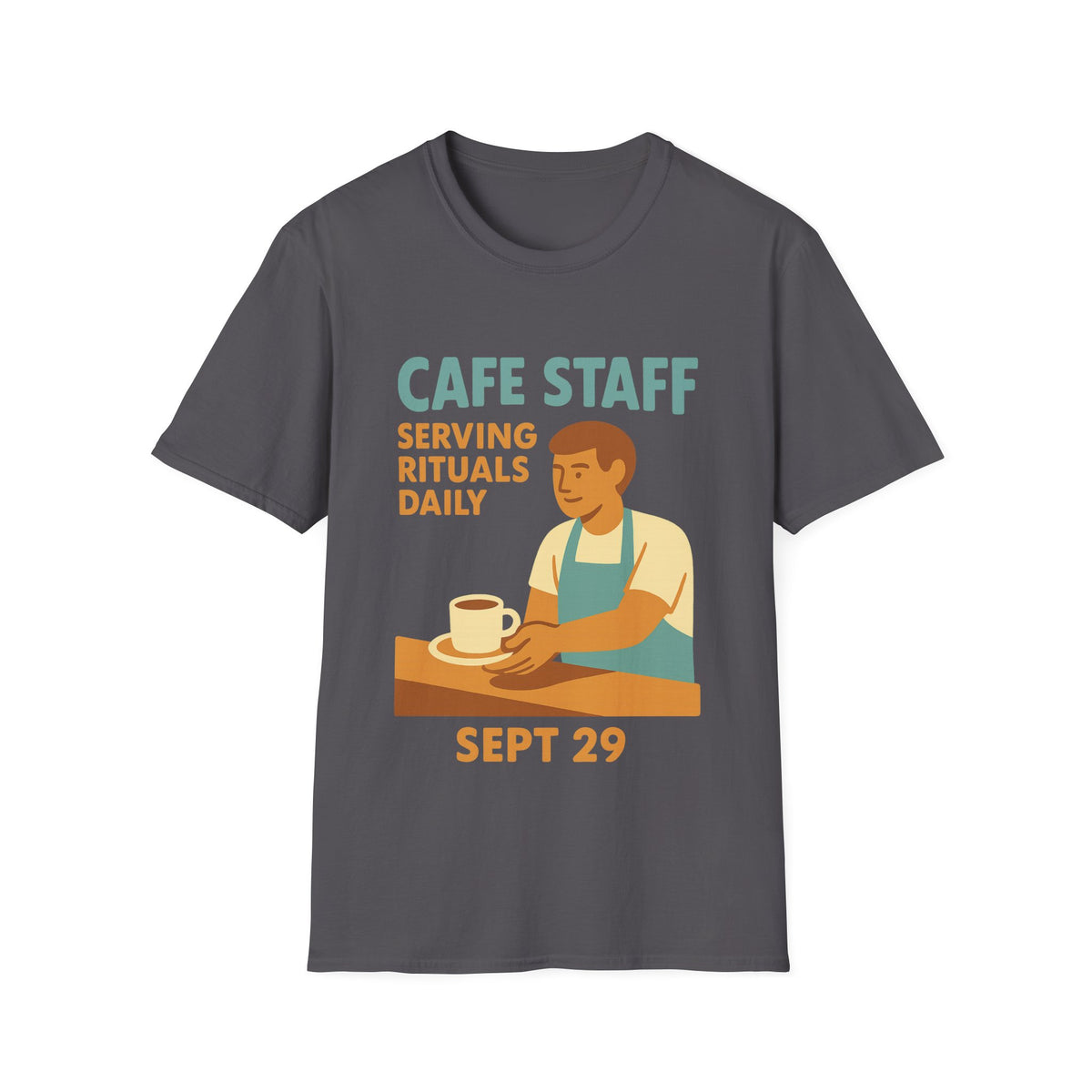 Cafe Staff Serving Rituals Daily National Coffee Day T-Shirt - Trending Now - September 2026