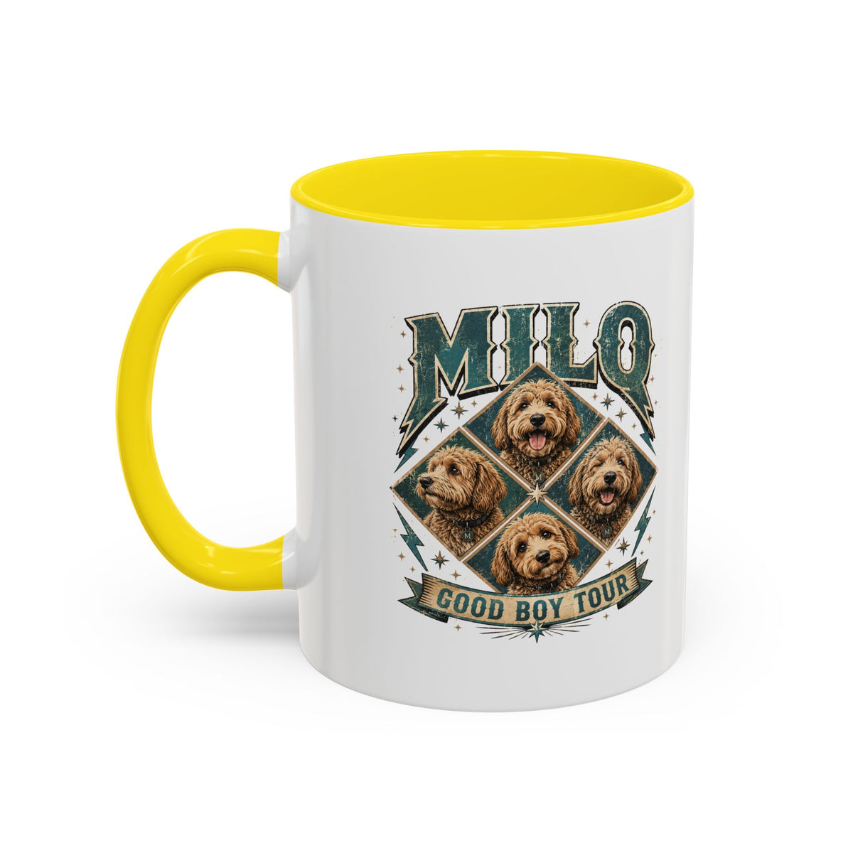 Milo Bailey Dog Dad Mom Good Boy Tour Accent Coffee Mug – Milo Dog Portraits