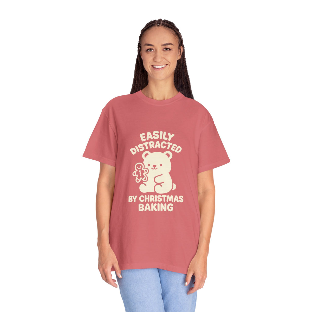 T-Shirt — "Easily Distracted by Christmas Baking" Cute Bear Holiday Tee- Trending Now - October 2026