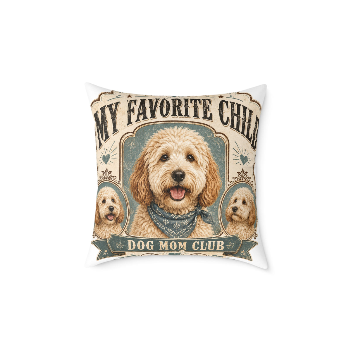 Dog Mom Club Pillow — Milo Bailey Dog Dad Mom "My Favorite Child" Doodle Throw Pillow