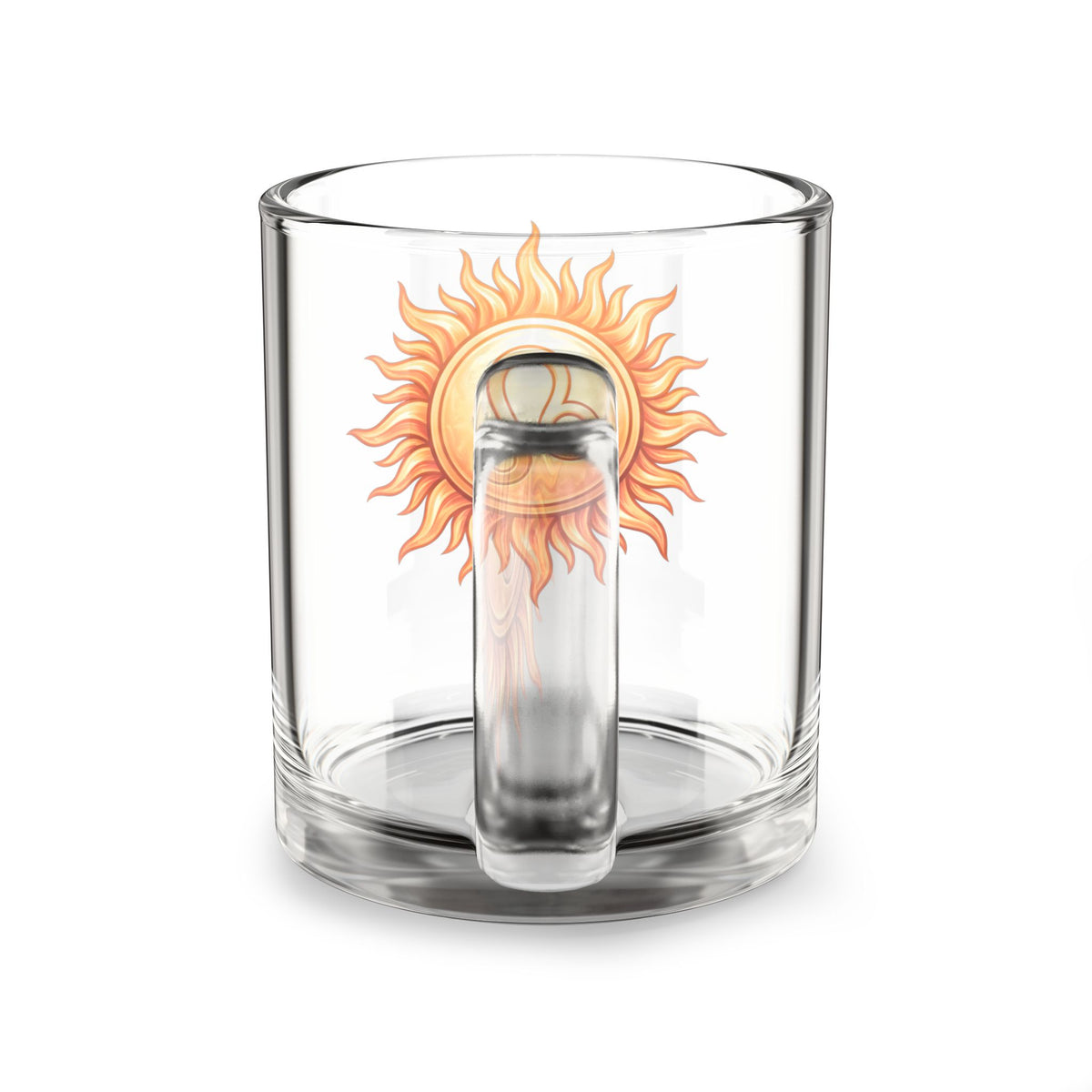 Leo Sun Zodiac Glass Mug — 10oz Astrological Coffee Cup