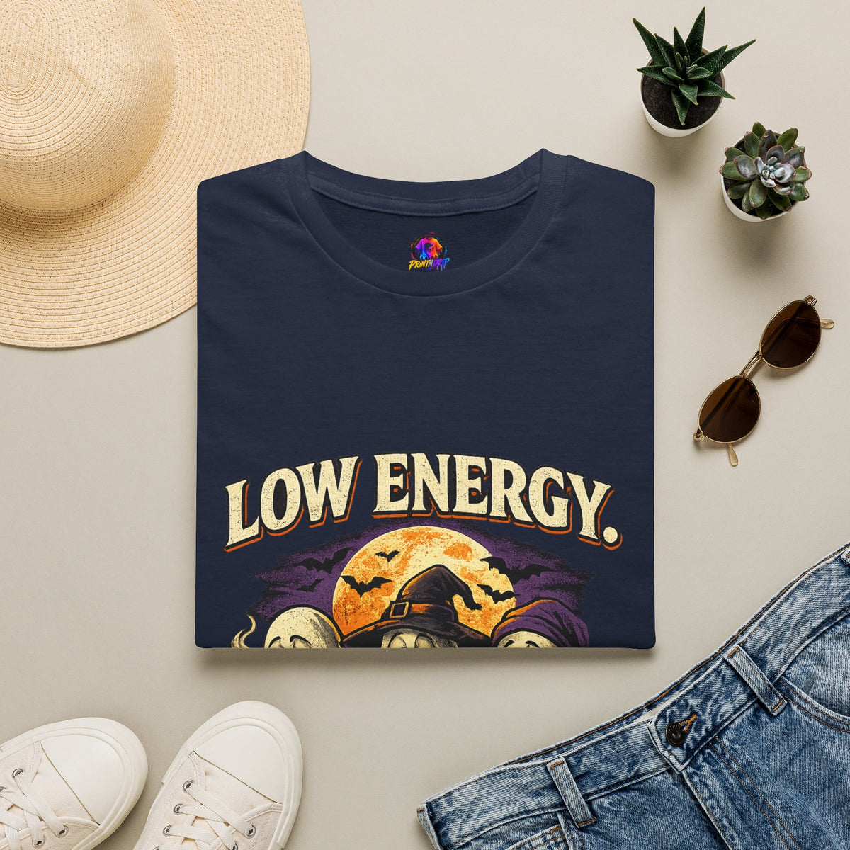 Halloween Low Energy High Spirit Unisex Softstyle T-Shirt