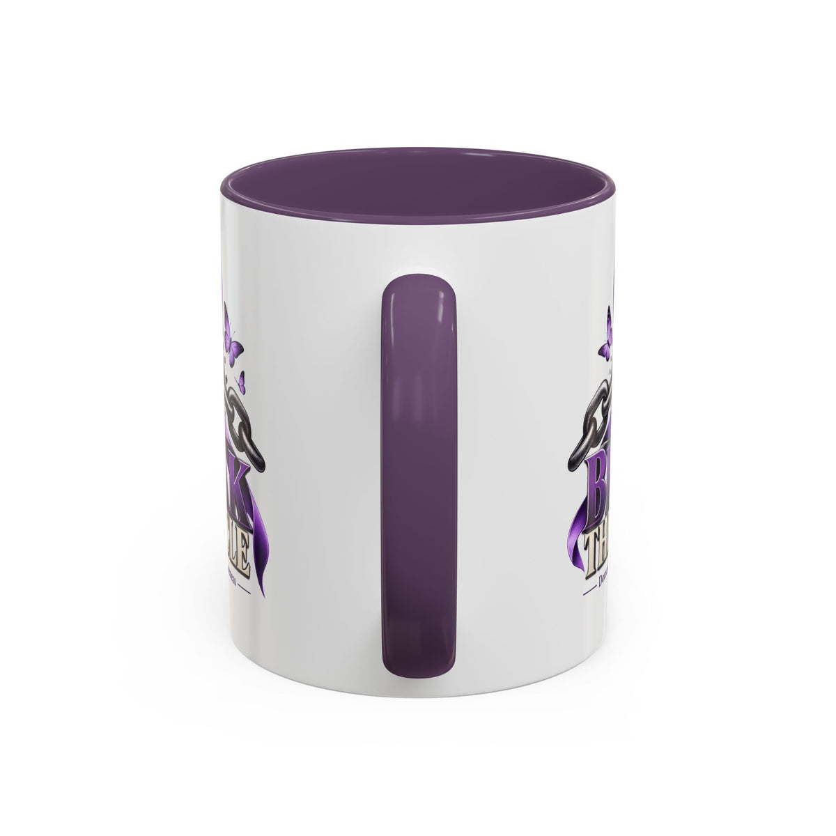 Break the Cycle Coffee Mug – Domestic Violence Awareness Purple Ribbon (11/15oz)
