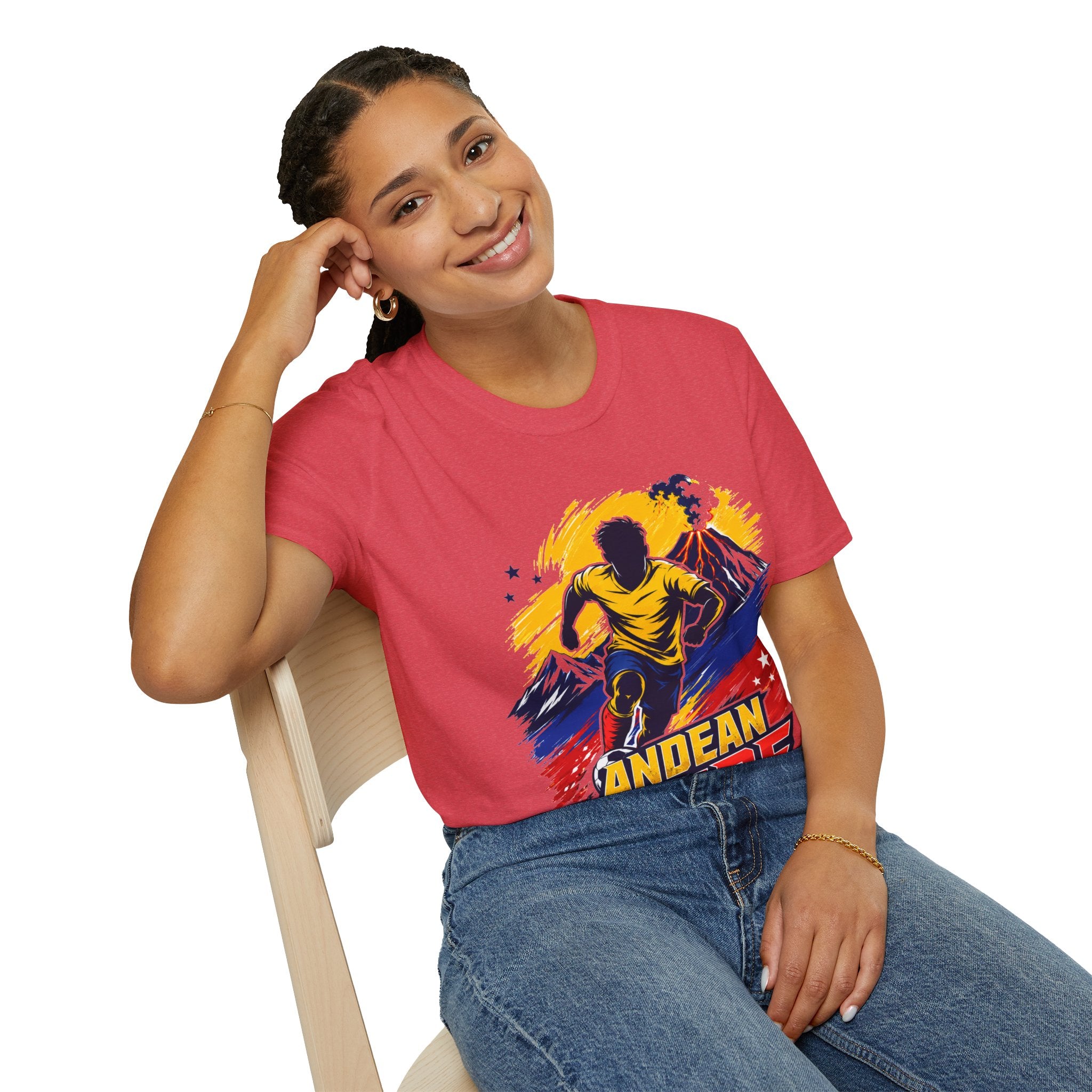 Ecuador Andean Fire Running T‑Shirt — Volcano Trail Runner Graphic Tee
