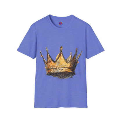 Crowned Sketch T‑Shirt — Hand‑Drawn Gold Crown Graphic Tee