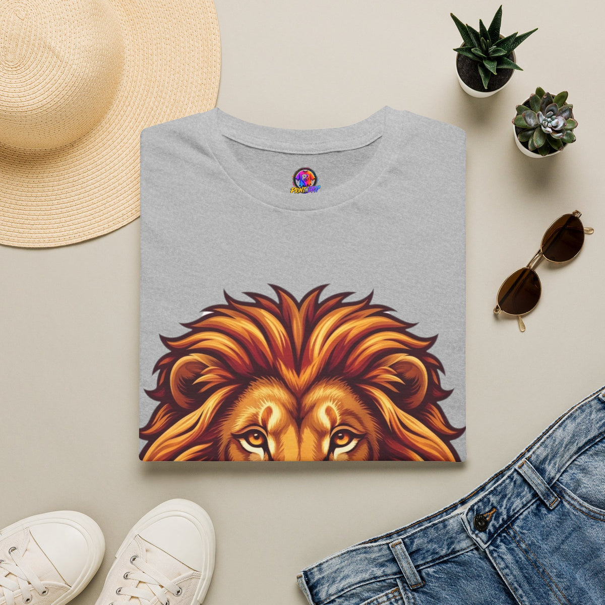 Leo Zodiac Lion Face T-Shirt — Majestic Lion Head Graphic Tee