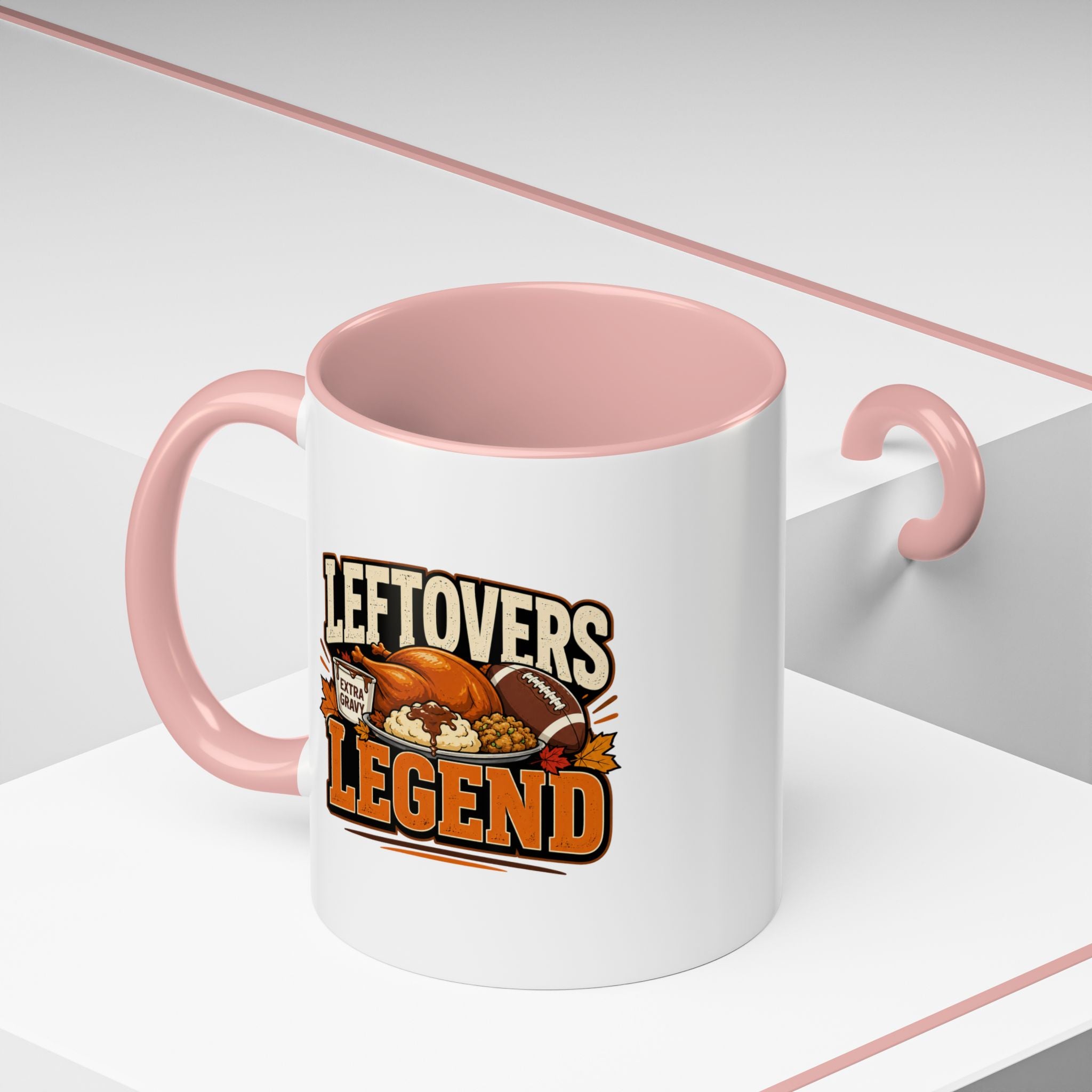 Thanksgiving  Mug Leftovers Legend Coffee Mug – Funny Thanksgiving Turkey & Football  Accent Mug