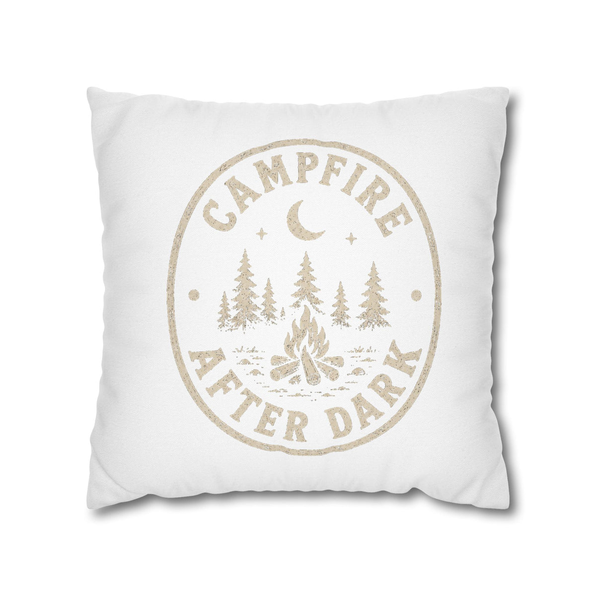Square Pillowcase Milo Bailey Dog Dad Mom - "Campfire After Dark" Rustic Outdoor Accent Pillowcase