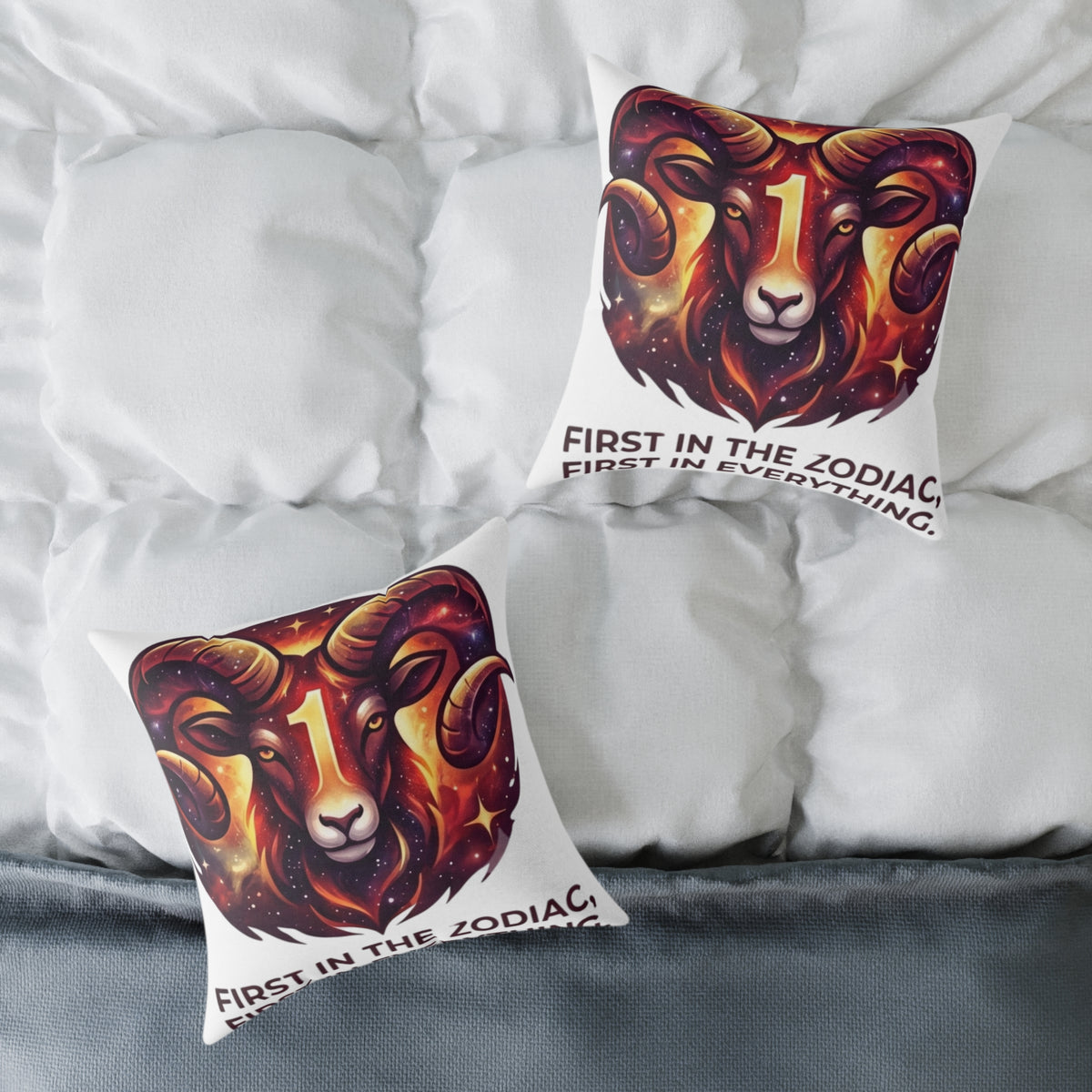 Aries Zodiac Pillow First In The Zodiac First In Everything Square Poly Canvas Pillow