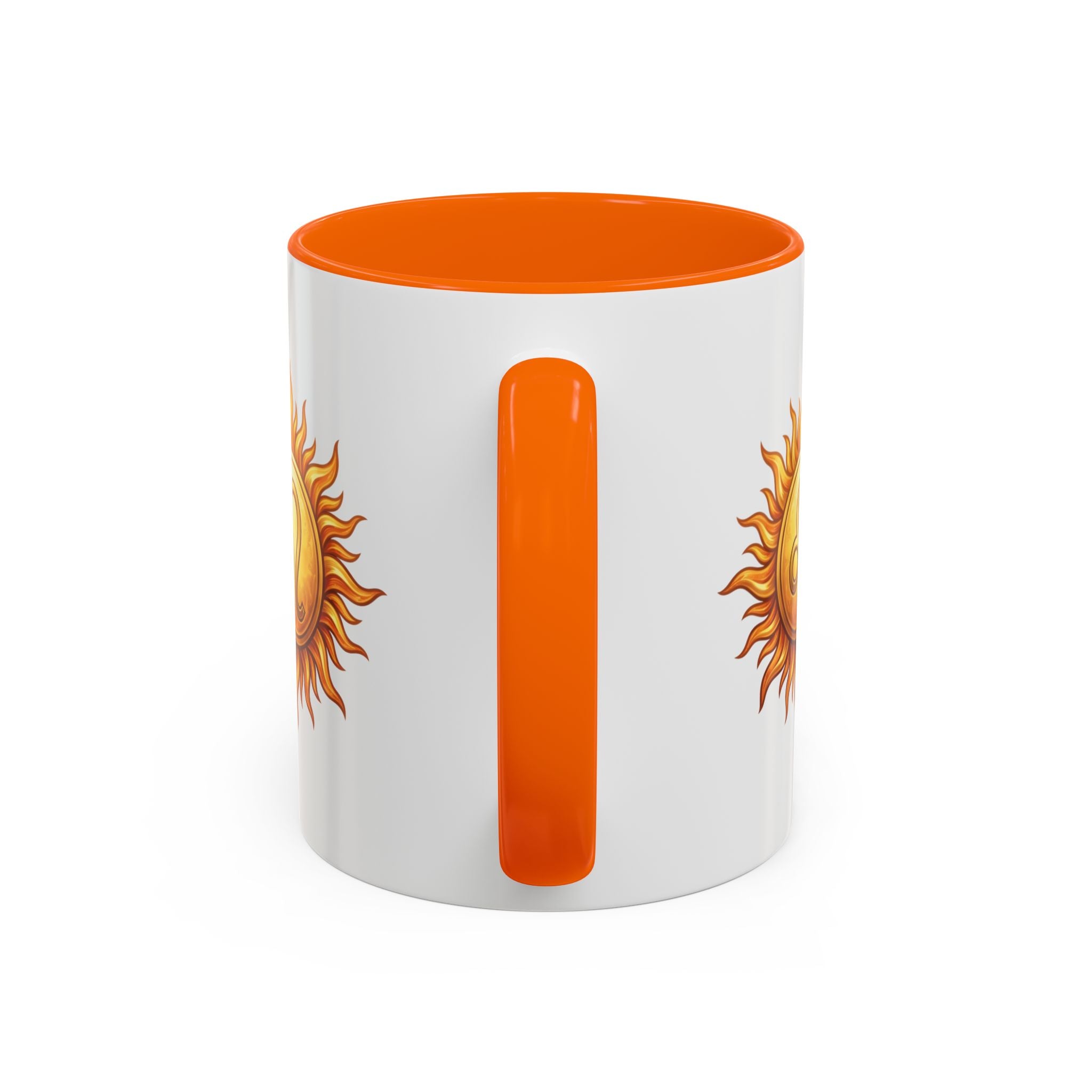 Leo Zodiac Sun Coffee Mug — Astrology Gift, Bold Sun & Leo Symbol Accent Mug