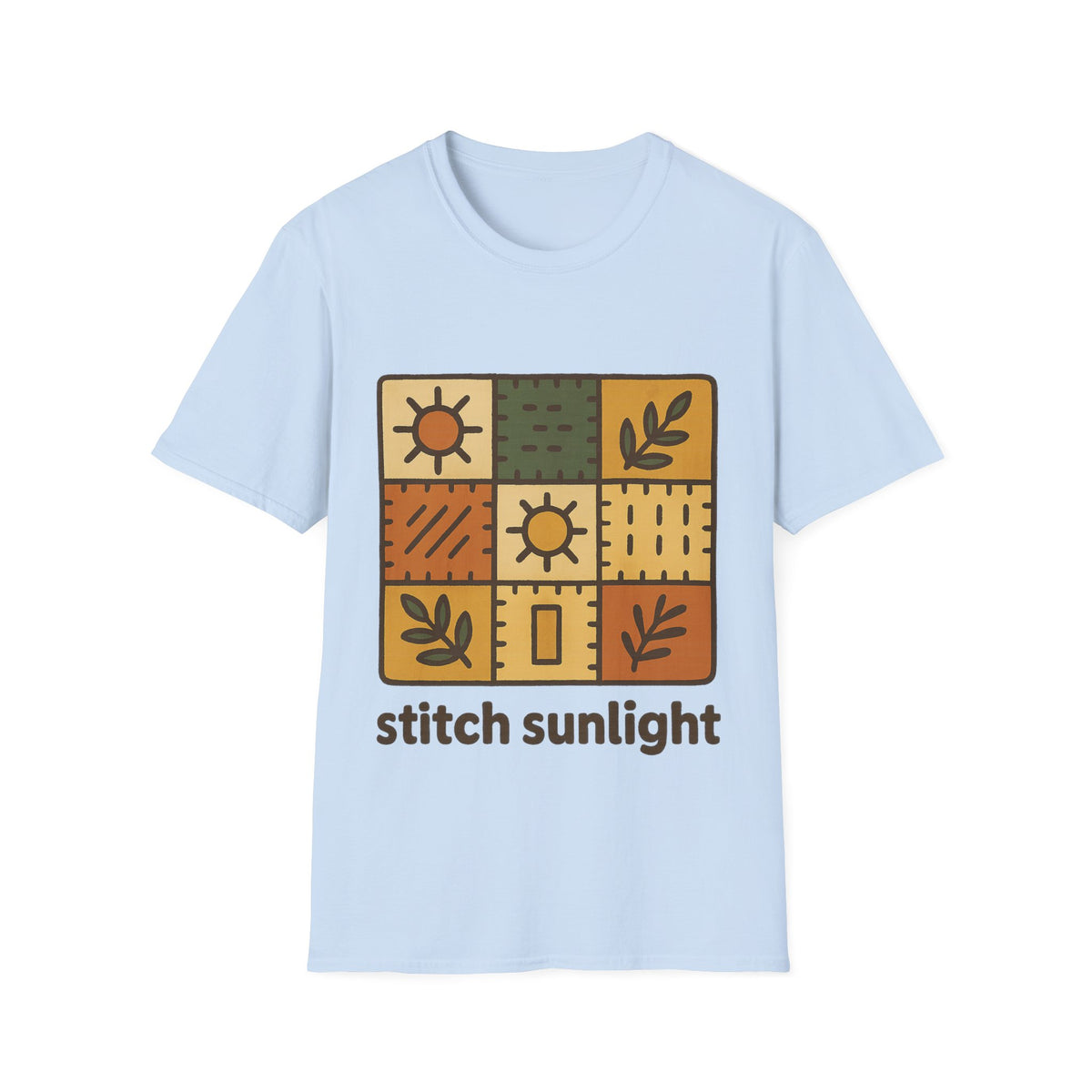 T-Shirt — Rustic Sunflower Patchwork “Catch Sunlight” Graphic Tee - Trending Now - September 2026