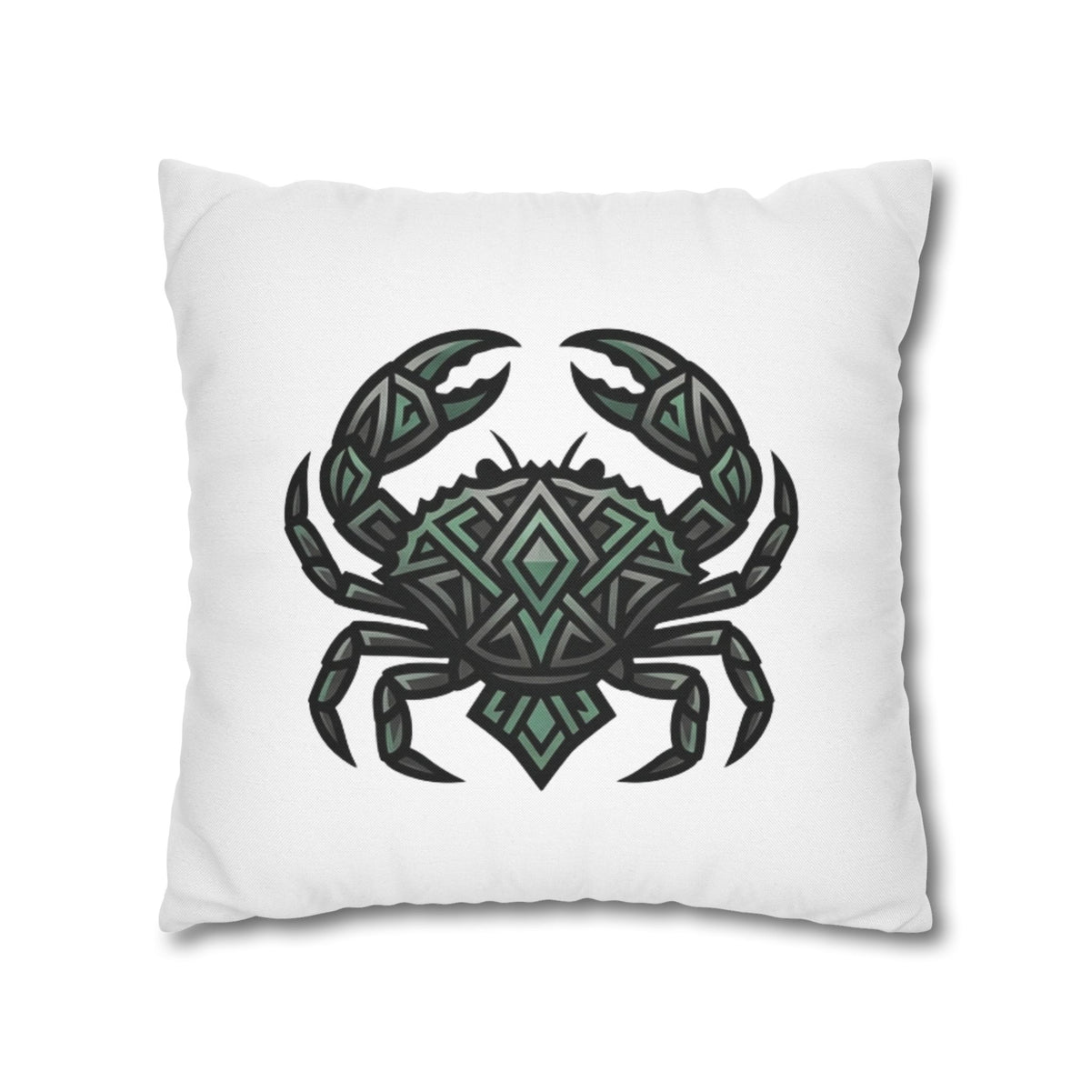 Cancer Zodiac Geometric Crab Throw Pillowcase — Coastal Zodiac Beach Decor