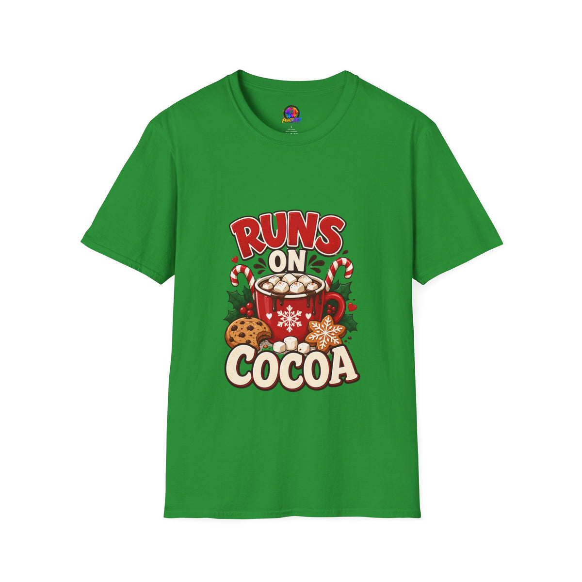 T-Shirt — Runs On Cocoa Holiday Graphic Tee