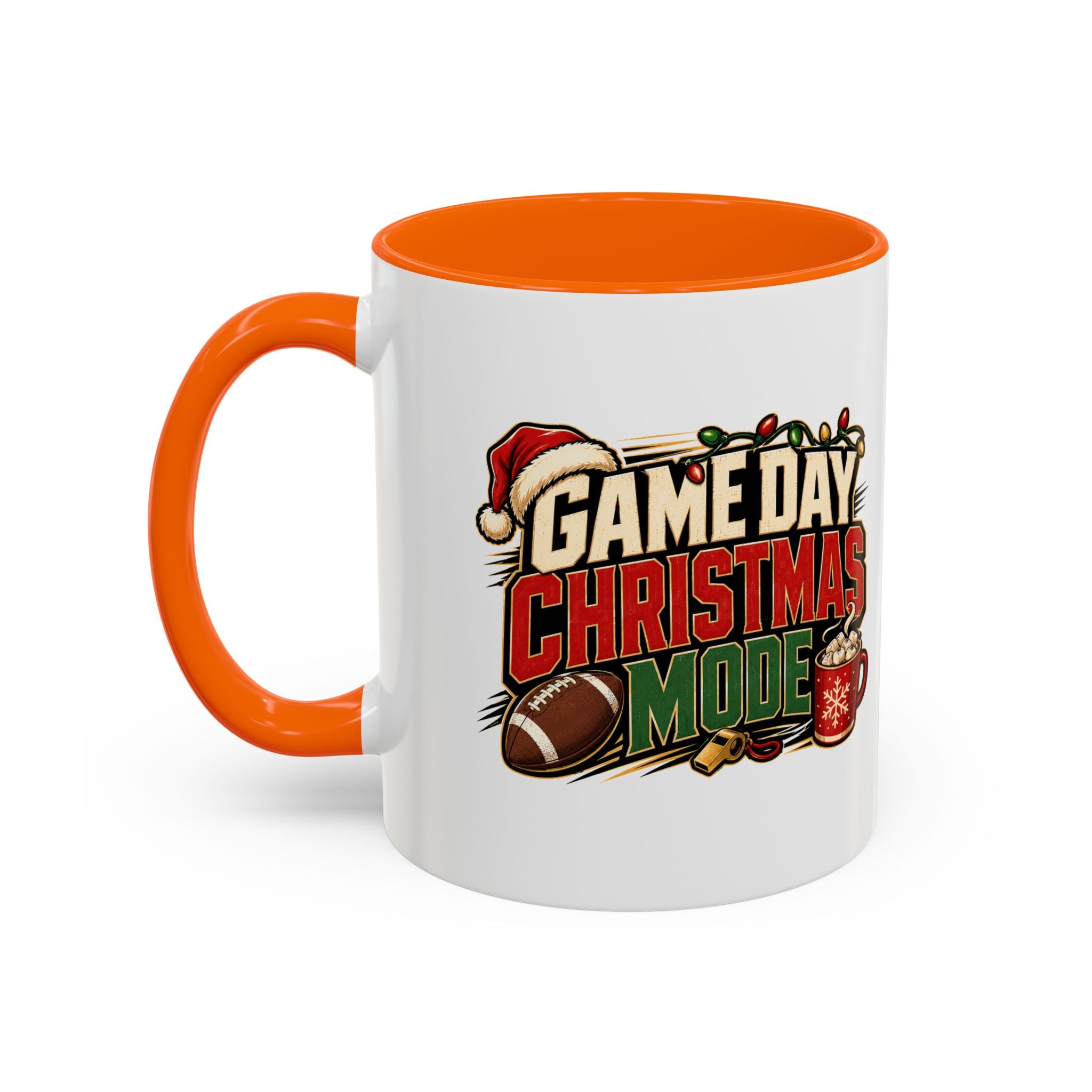 Modern Day Christmas Game Day Christmas Mode Coffee Mug - Holiday Football Mug (11/15oz)