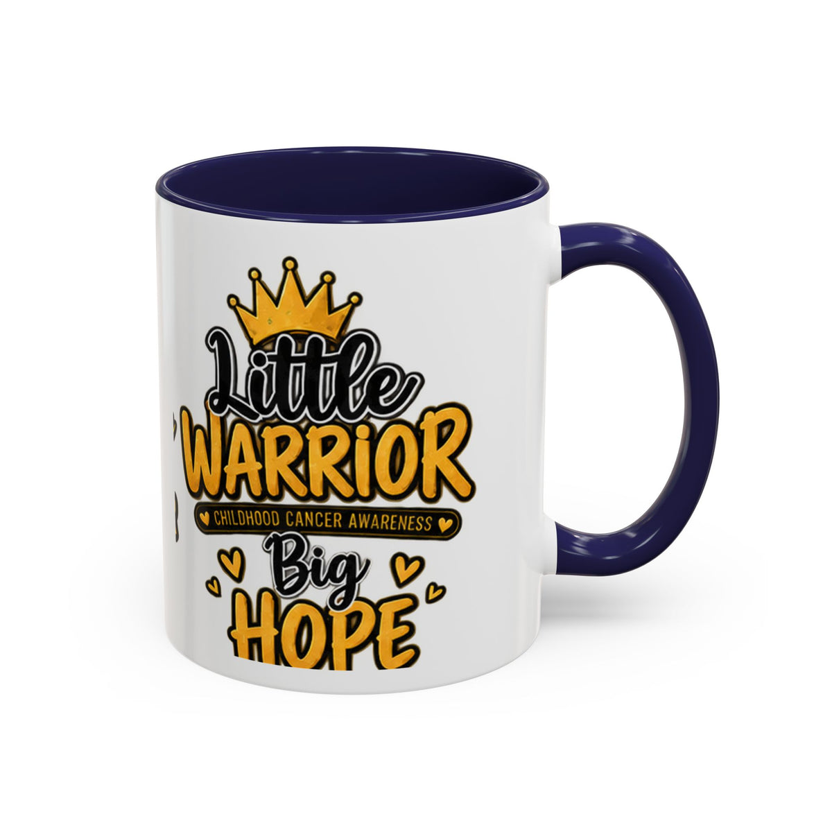Little Warrior Childhood Cancer Awareness Coffee Mug – "Big Hope" Accent Mug