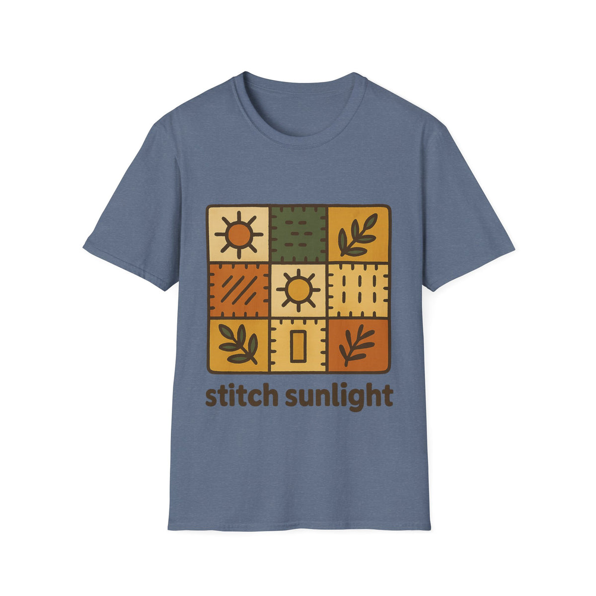 T-Shirt — Rustic Sunflower Patchwork “Catch Sunlight” Graphic Tee - Trending Now - September 2026