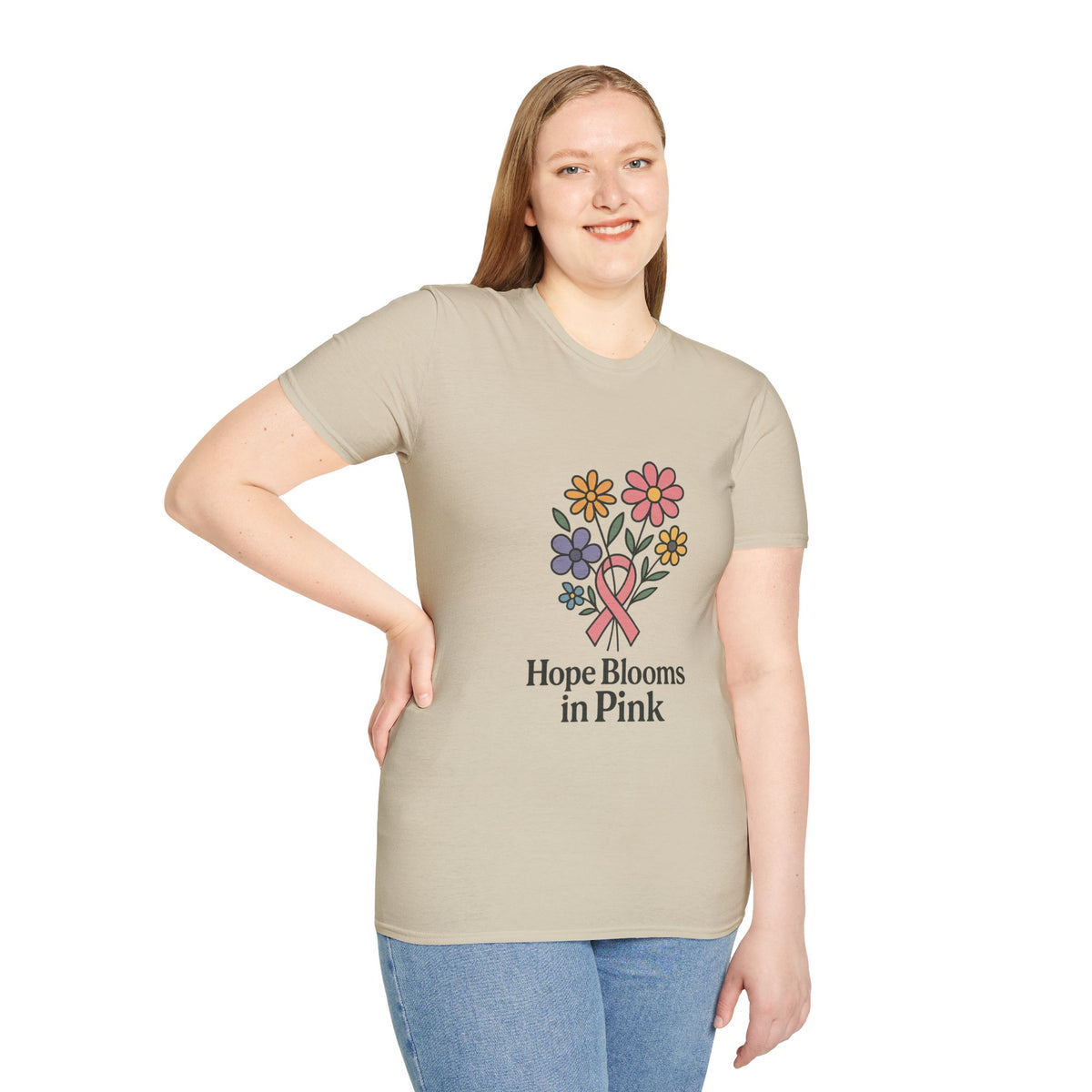 Hope Blooms in Pink Floral Awareness T-Shirt - Trending Now - October 2026