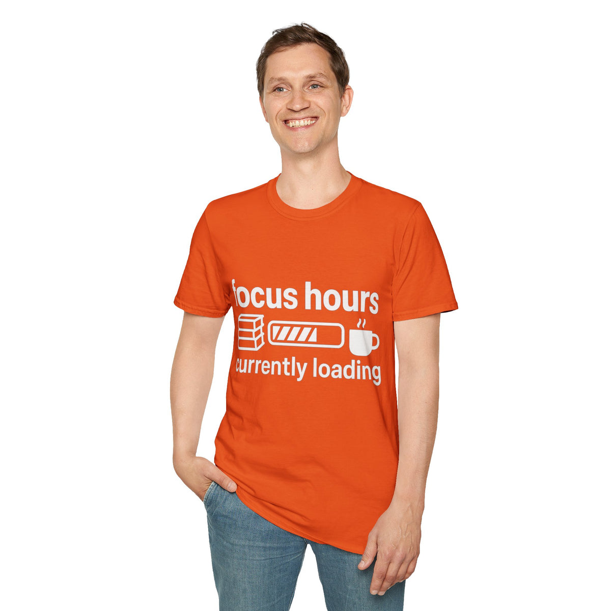 Focus Hours T-Shirt — "Focus Hours Currently Loading" Graphic Tee for Productivity & Remote Work - Trending Now - August 2026 Trends - Everyday T-Shirt