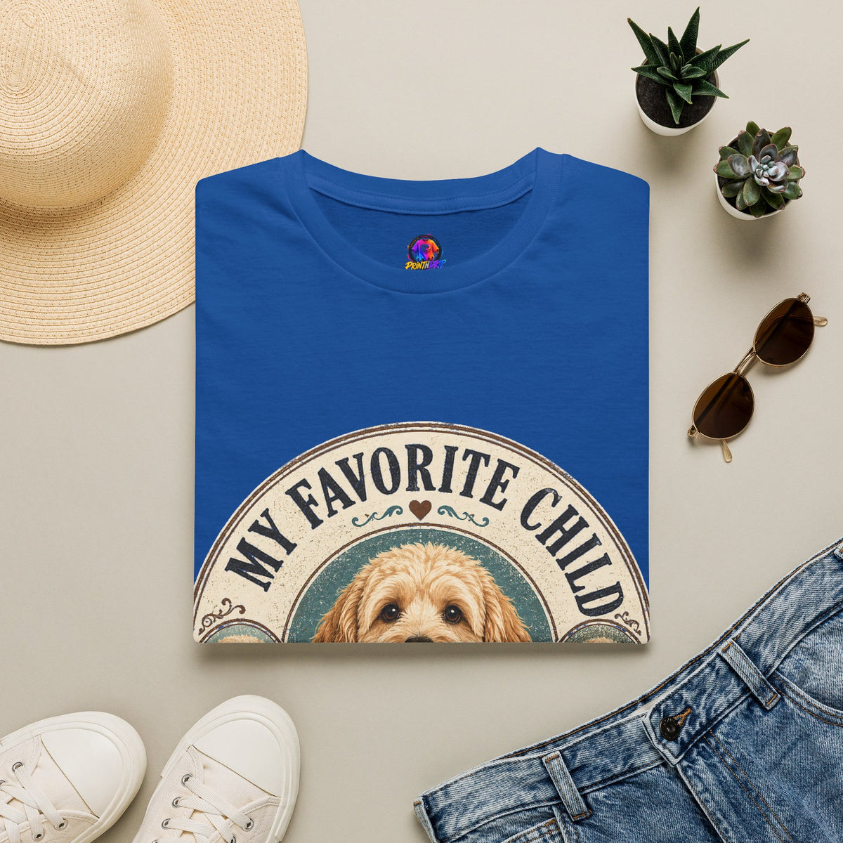 Dog Mom T-Shirt — "My Favorite Child" Cute Goldendoodle Graphic Tee