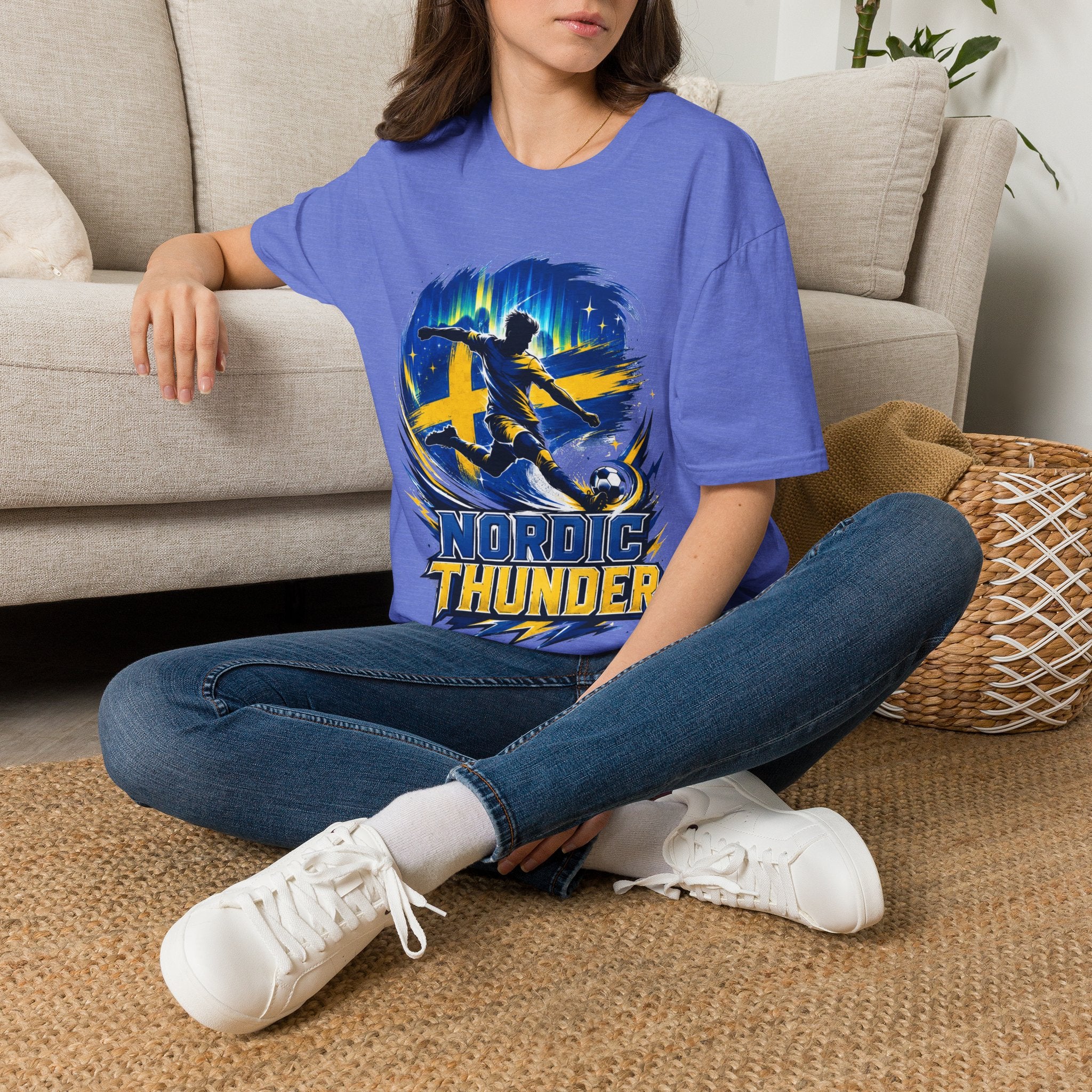 Sweden Nordic Thunder Soccer T-Shirt — Sweden Football Fan Tee