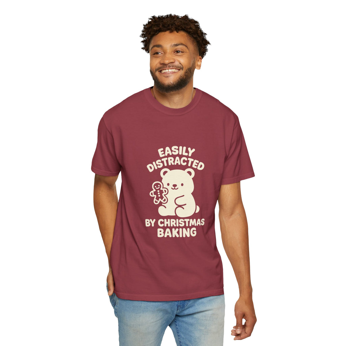 T-Shirt — "Easily Distracted by Christmas Baking" Cute Bear Holiday Tee- Trending Now - October 2026
