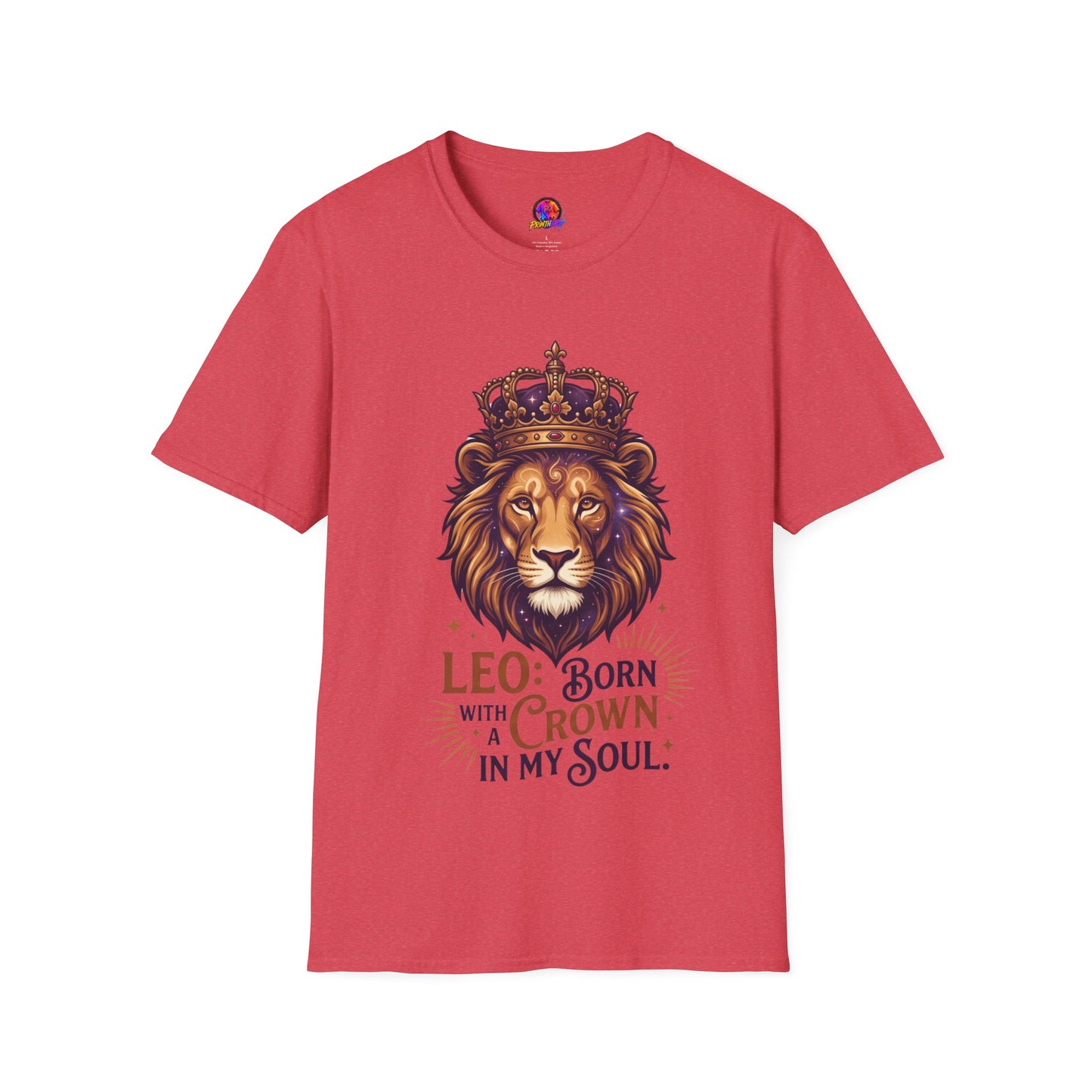 Leo Lion T-Shirt — "Born with a Crown in My Soul" Zodiac Graphic Tee