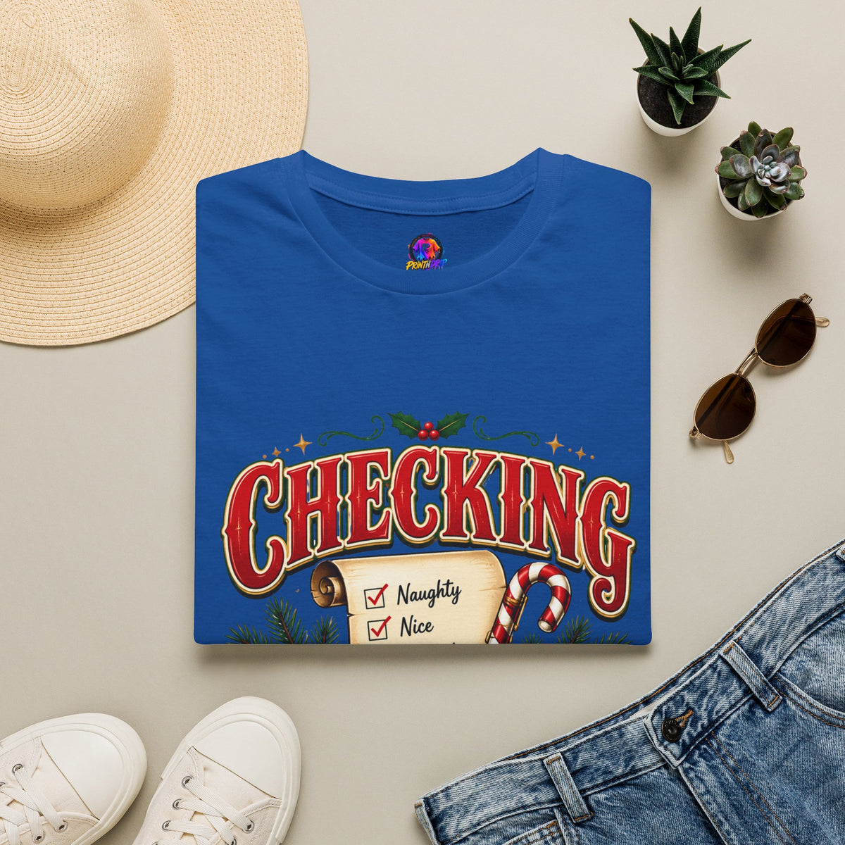 Checking It Twice Christmas T-Shirt — Naughty or Nice Holiday Tee