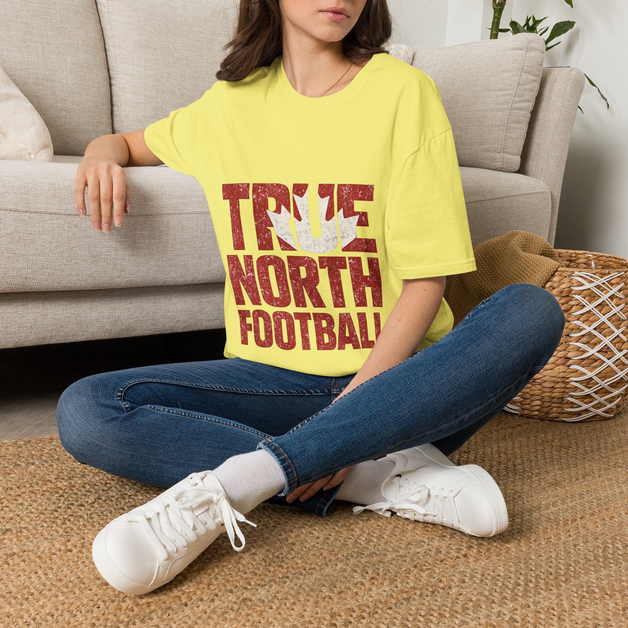 Canada True North Football T-Shirt — Vintage Canadian Leafs Sports Tee