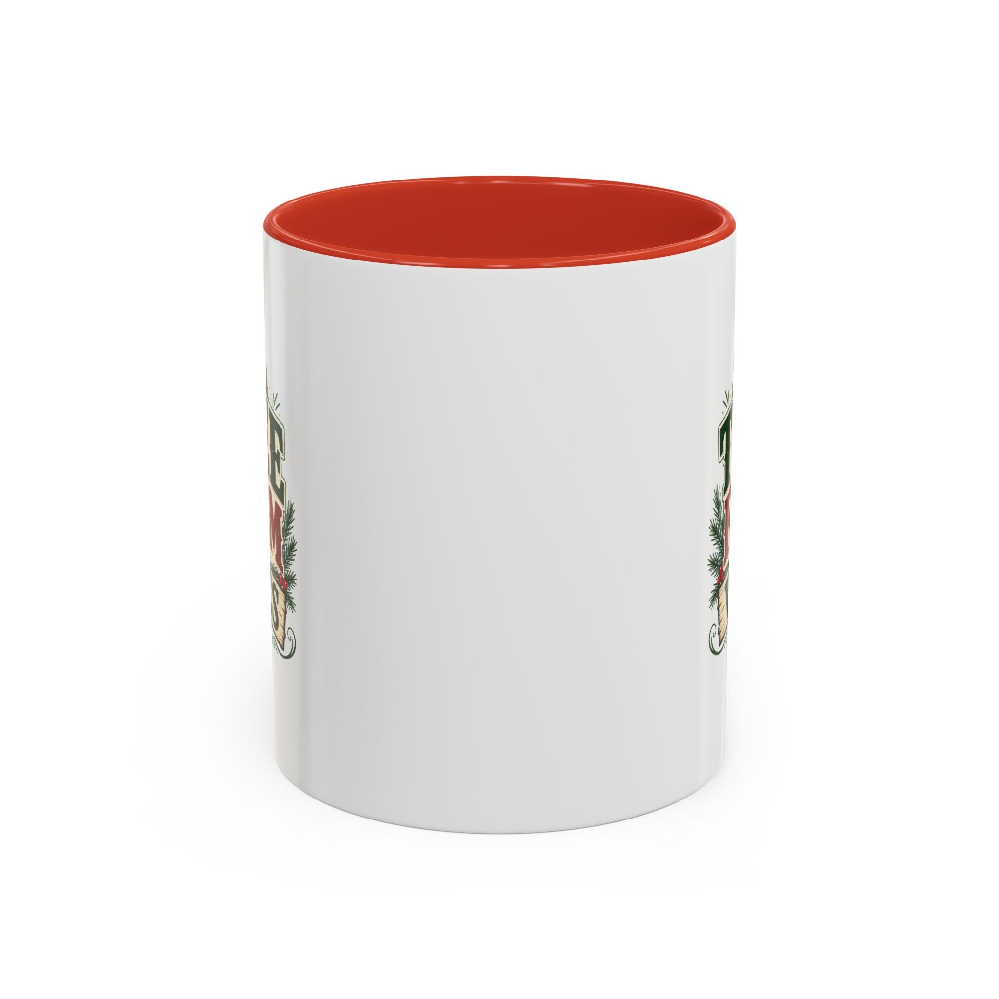 Tree Farm Vibes Accent Coffee Mug — Rustic Christmas Holiday Coffee Cup