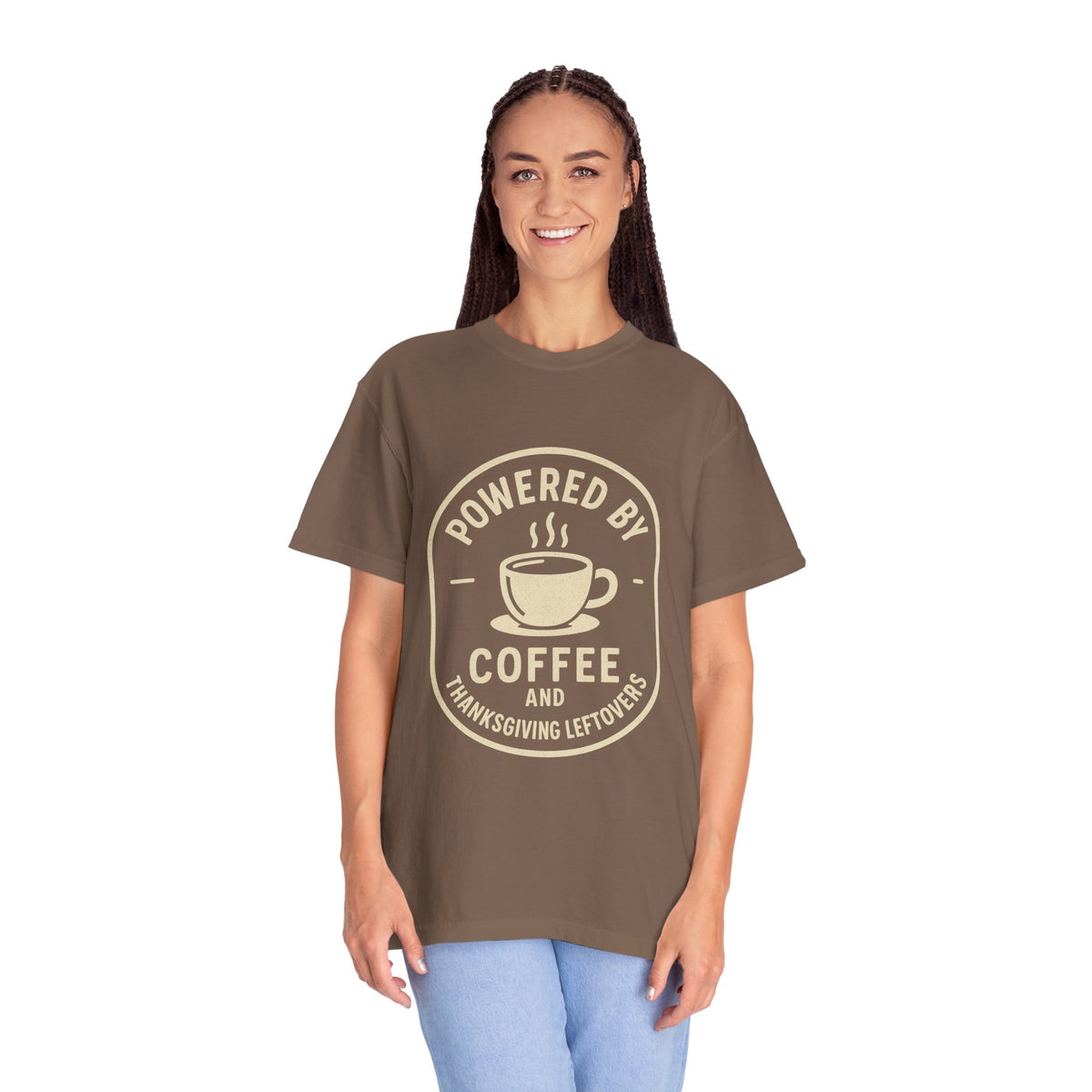 Powered by Coffee and Thanksgiving Leftovers T-Shirt - Trending Now - October 2026