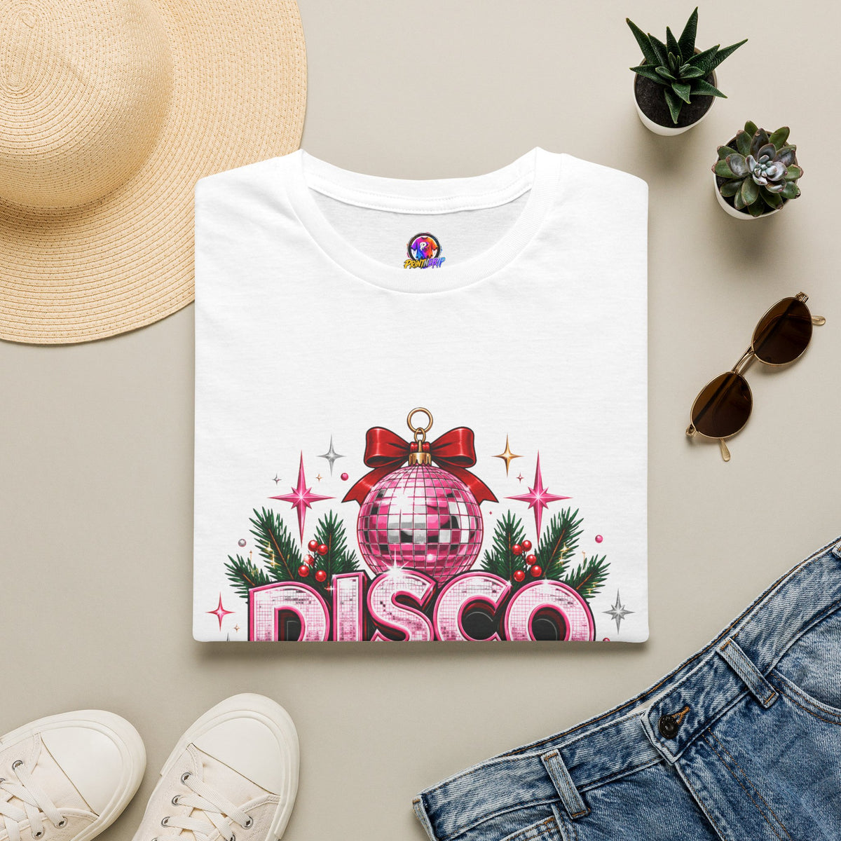 Disco Christmas T-Shirt — Retro Glitter Ornament Holiday Tee
