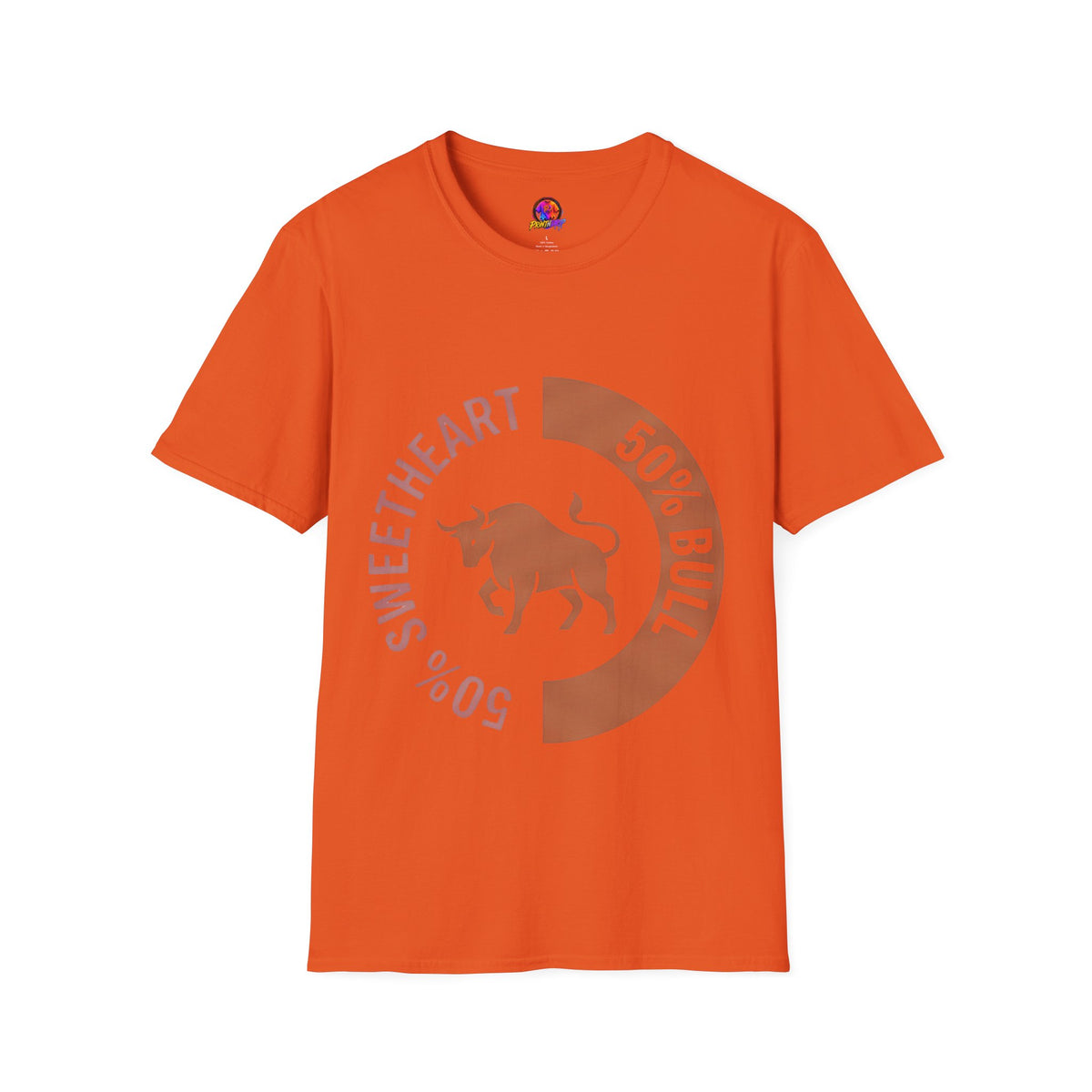Bull Percentage Graphic T-Shirt — "50% Bull, 50% Sweetheart" Casual Tee