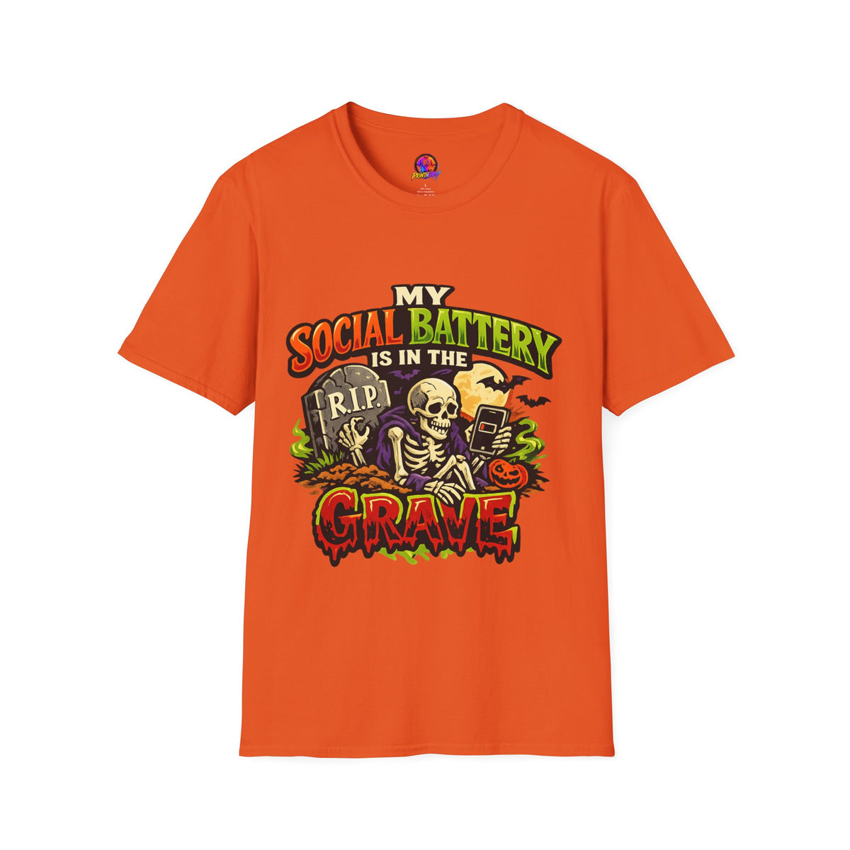 Halloween My Social Battery Unisex Softstyle T-Shirt