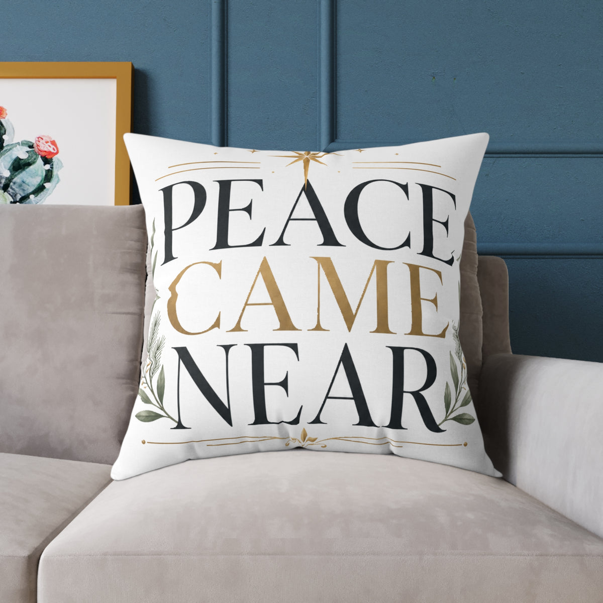 Christmas Peace Came Near Pillow – Christmas Holiday Decorative Throw Cushion