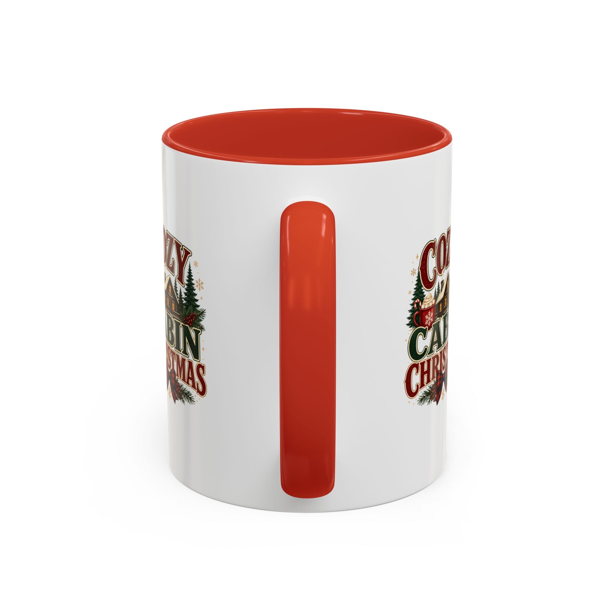 Cozy Cabin Christmas Accent Coffee Mug – Holiday Cabin Coffee Cup
