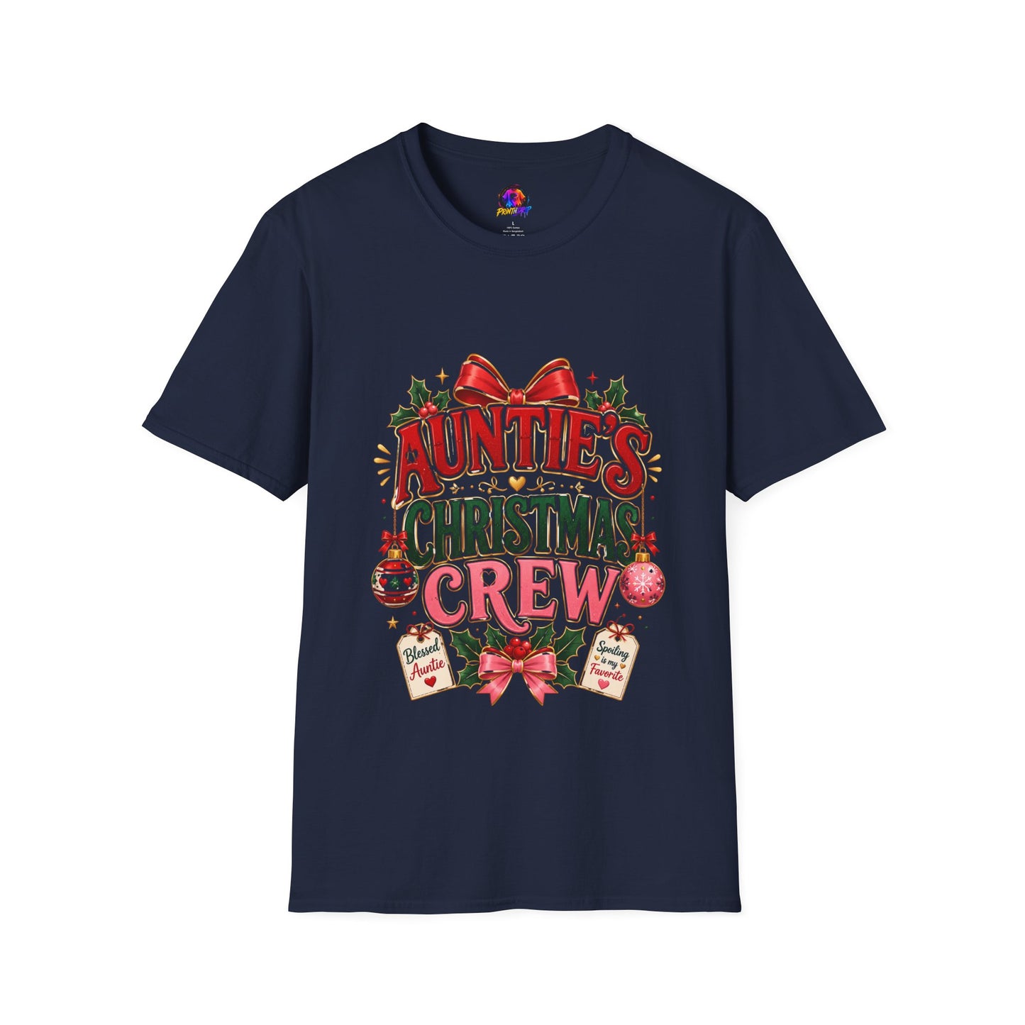 Auntie’s Christmas Crew T-Shirt — Holiday Family Pajama Tee