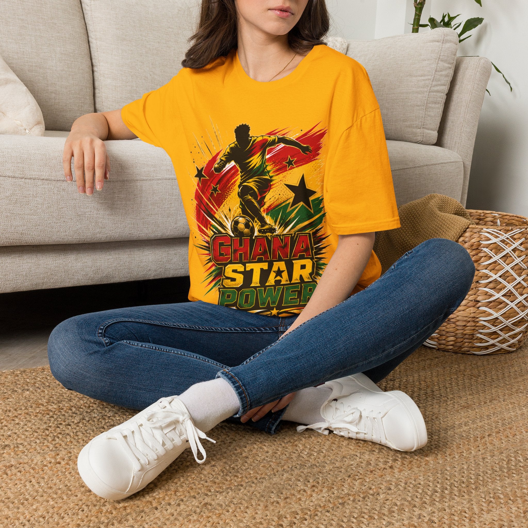 Ghana Star Power Soccer T-Shirt — Afro Football Fan Tee - Ghana T-Shirt