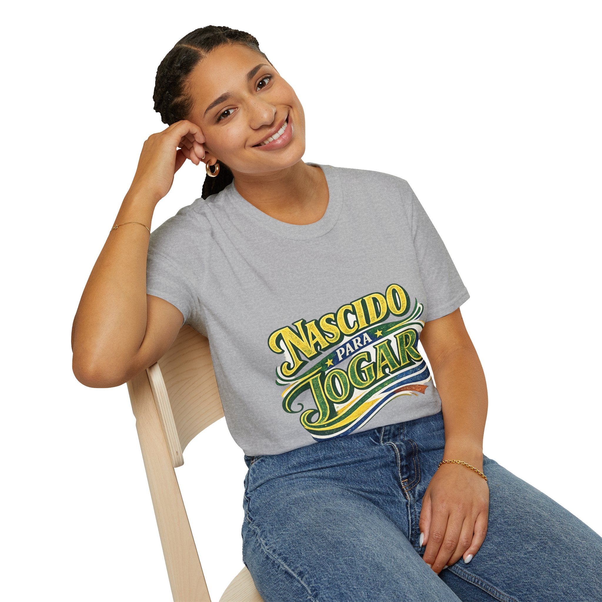 Brazil T‑Shirt — Nascido Para Jogar Vintage Brazilian Soccer Graphic Tee