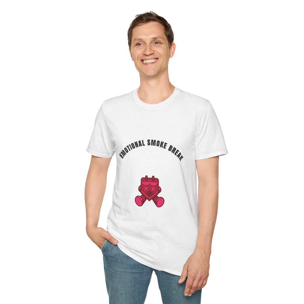 Emotional Smoke Break T-Shirt — Funny Self-Care Graphic Tee with Heart Character - Trending Now - September 2026