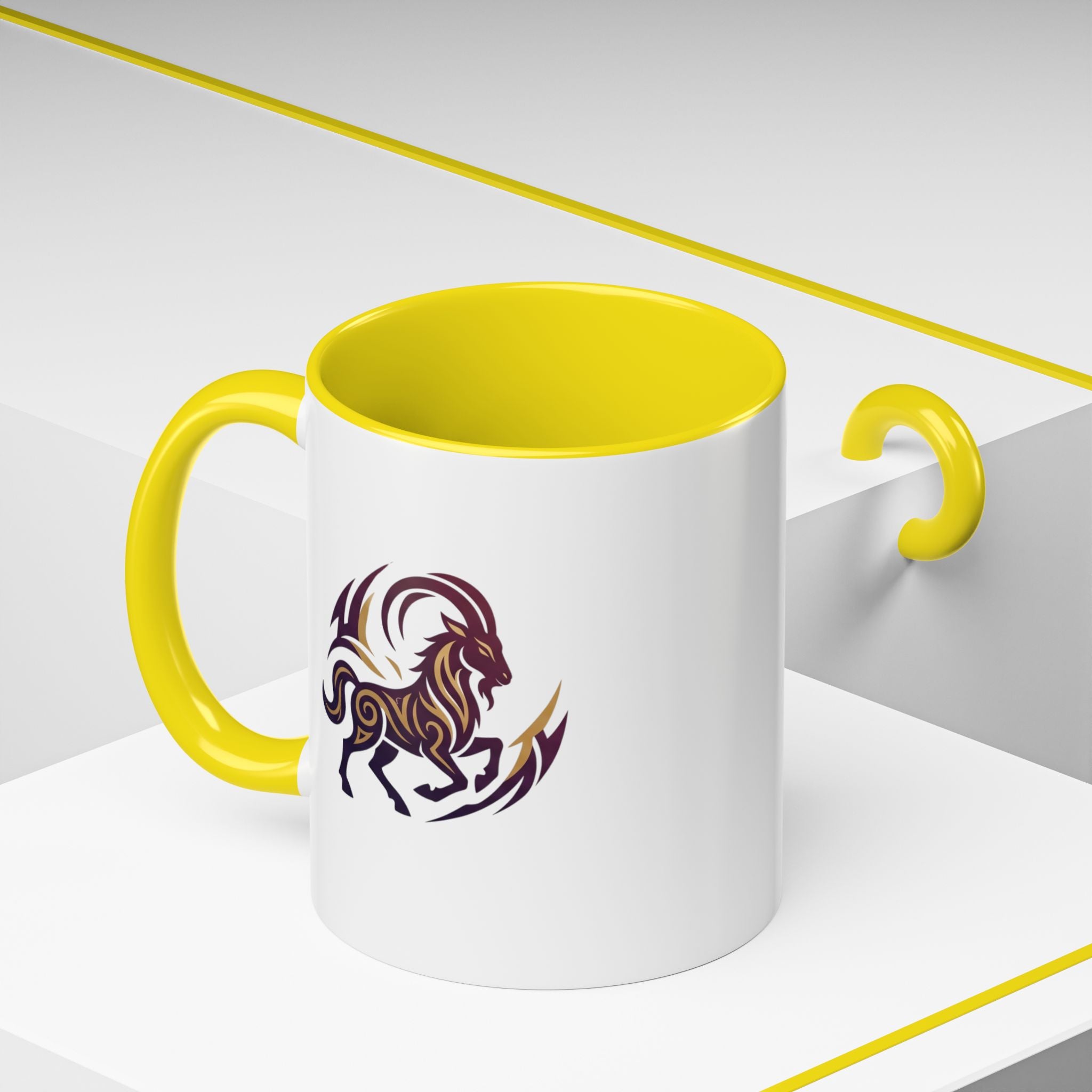 Capricorn Tribal Goat Accent Coffee Mug — Zodiac Horoscope Gift