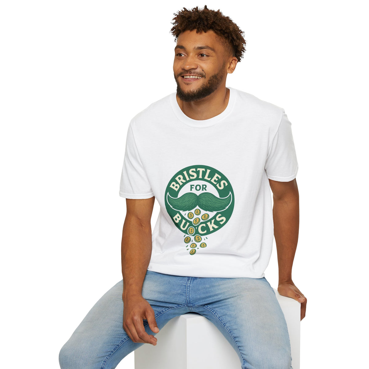Bristles for Bucks T‑Shirt — Vintage Green Charity Donation Logo Tee - Trending Now - October 2026